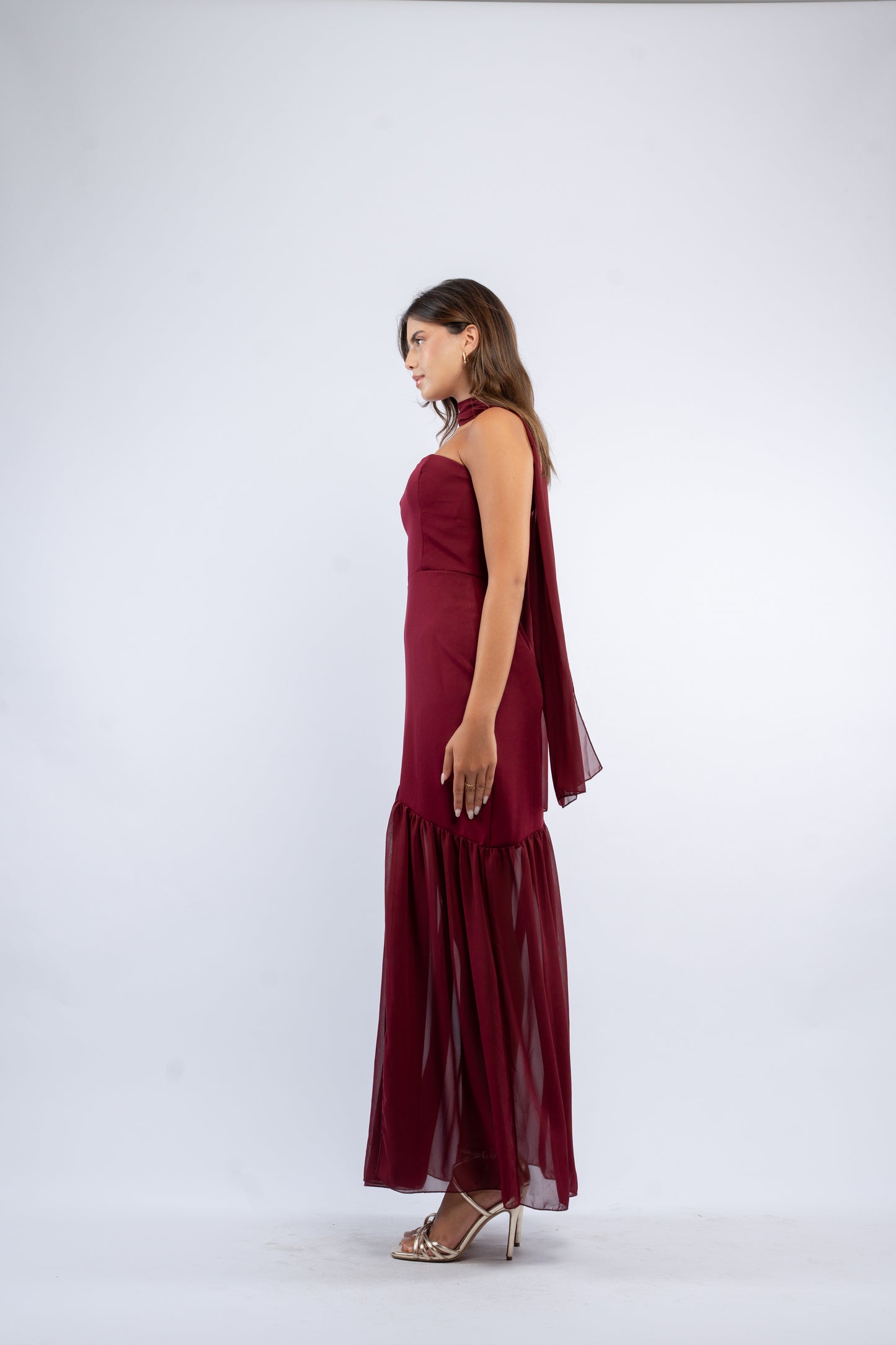 Draped scarf dress