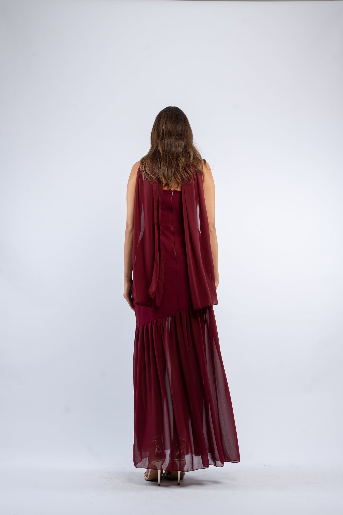 Draped scarf dress