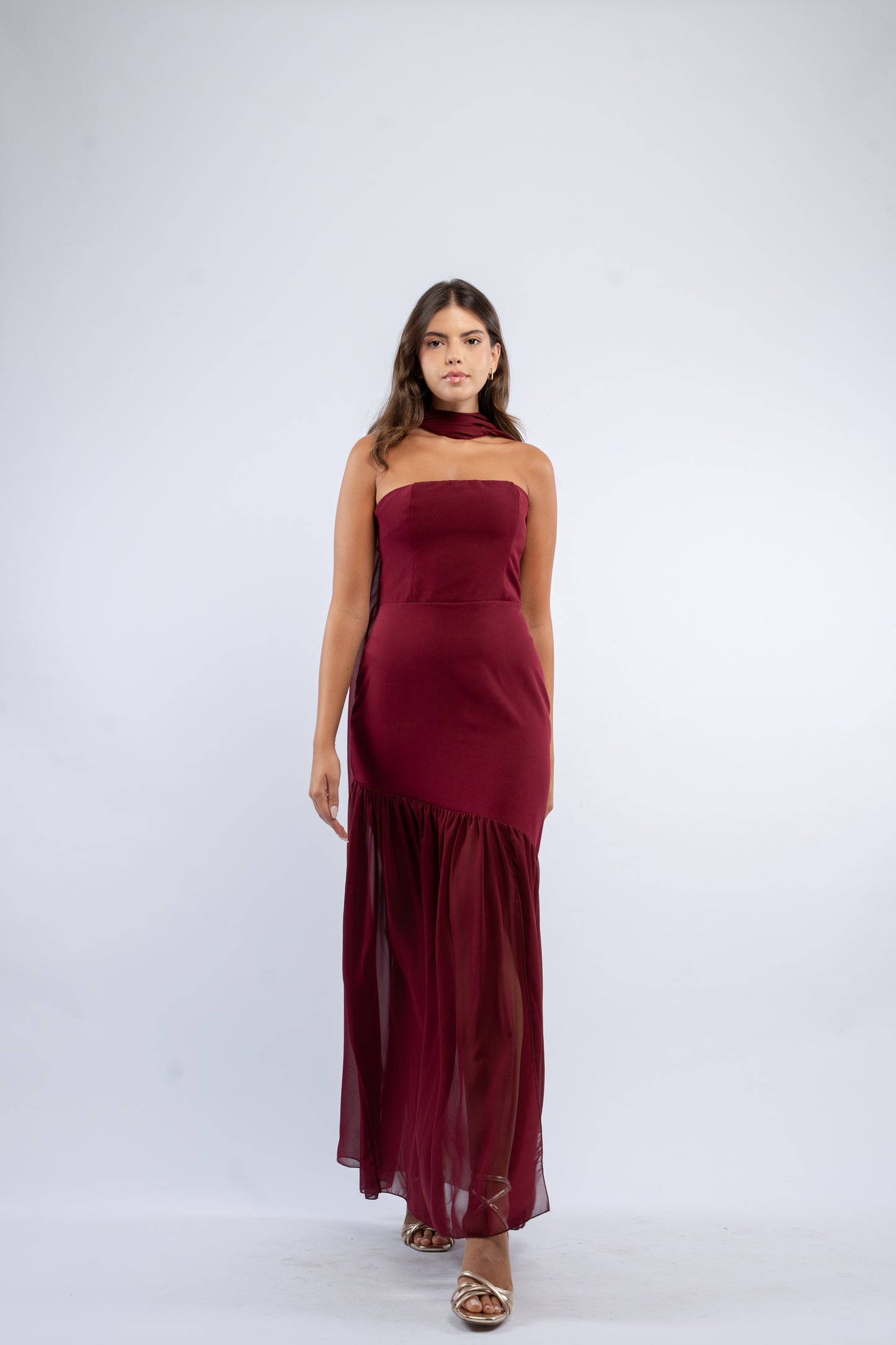 Draped scarf dress