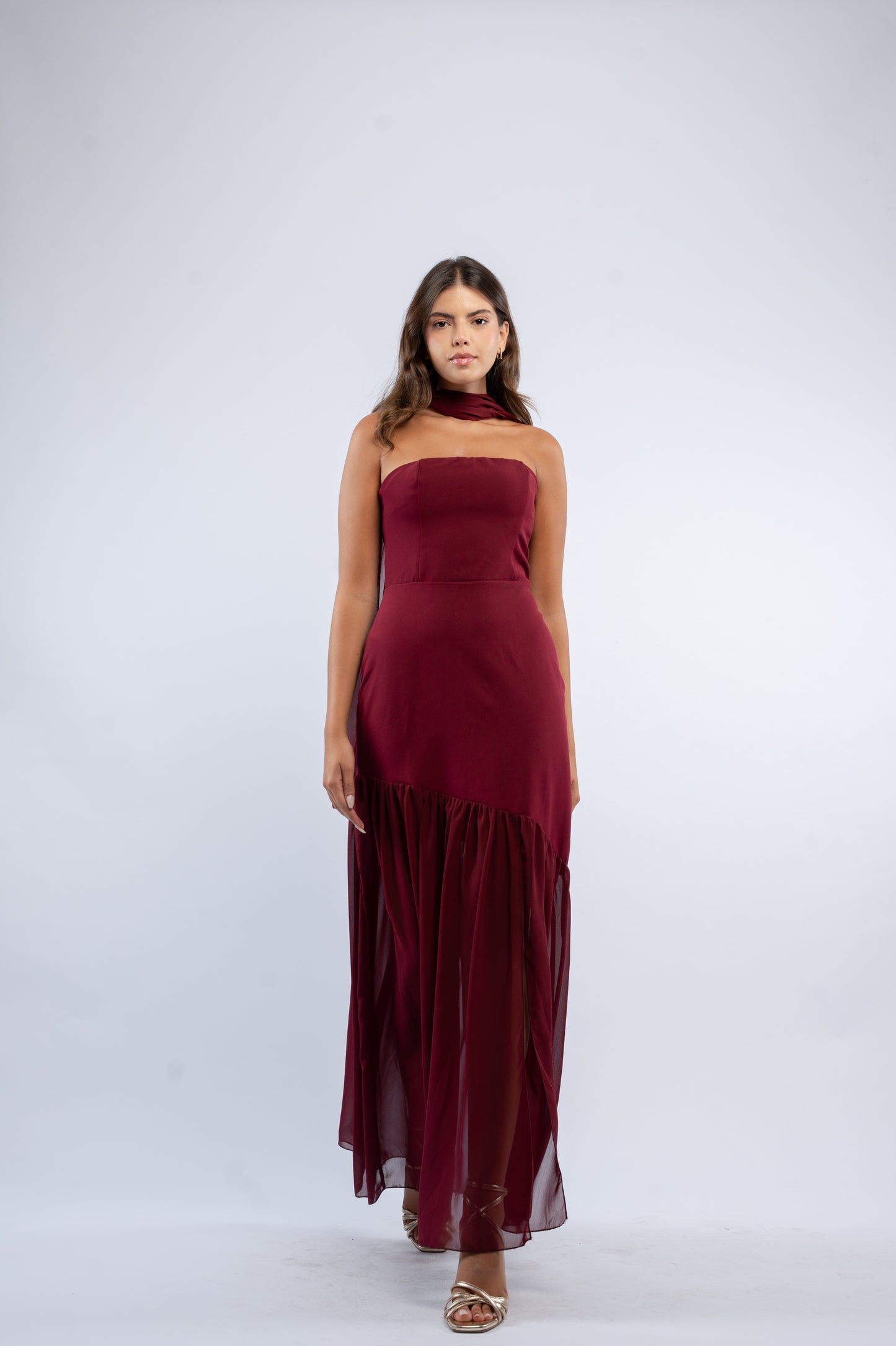 Draped scarf dress
