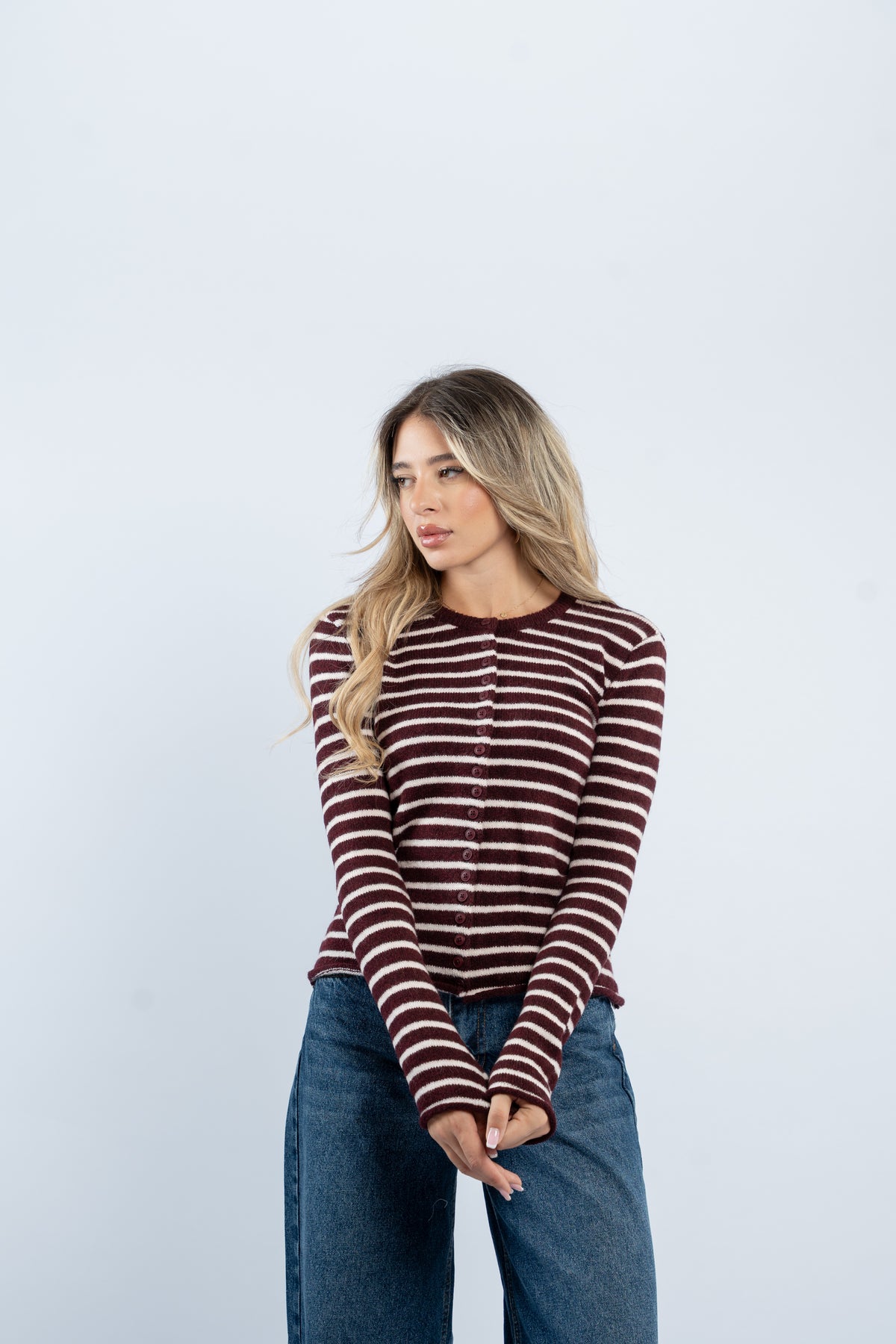Buttoned knit cardigan