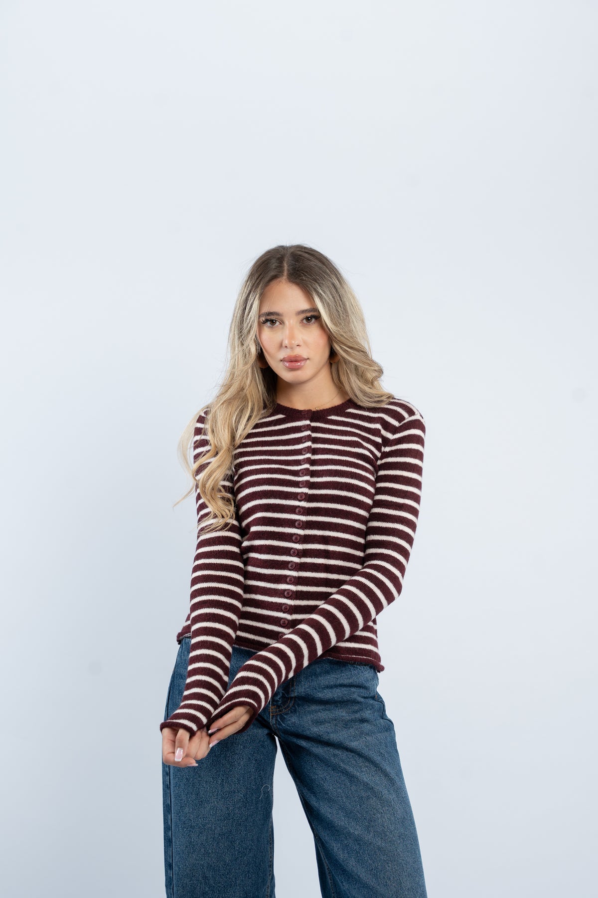 Buttoned knit cardigan
