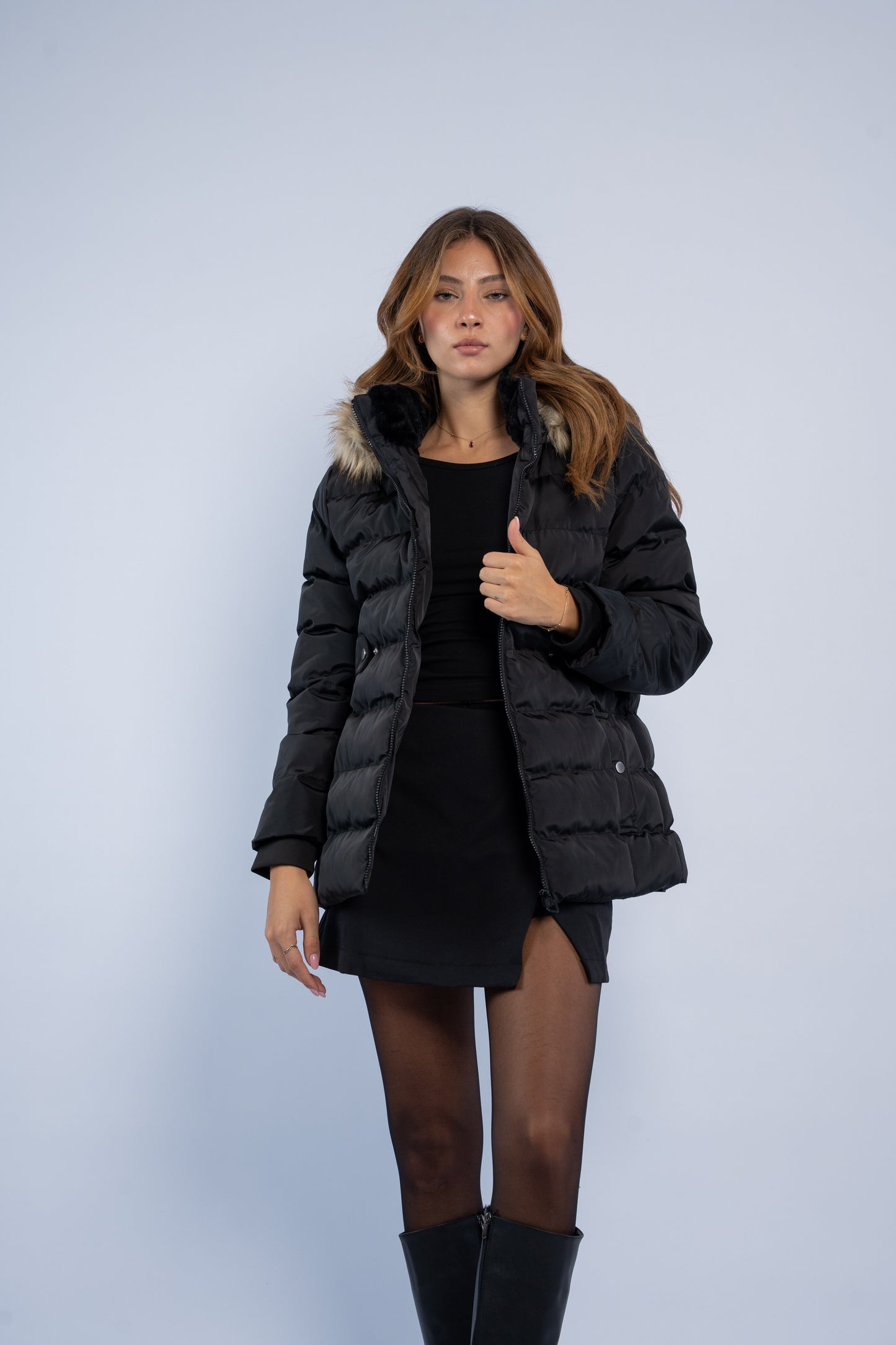 Puffer Jacket With Fur