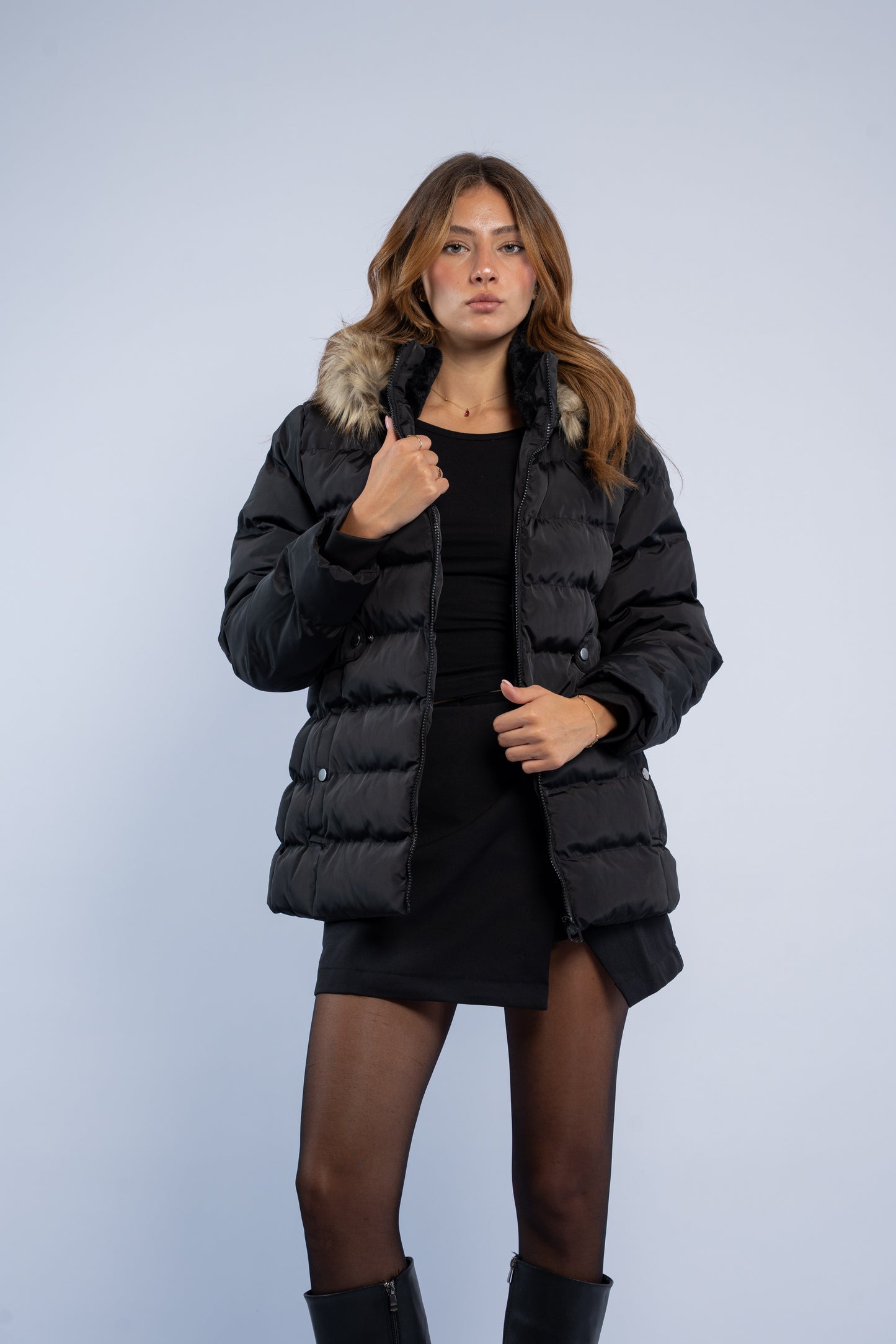 Puffer Jacket With Fur