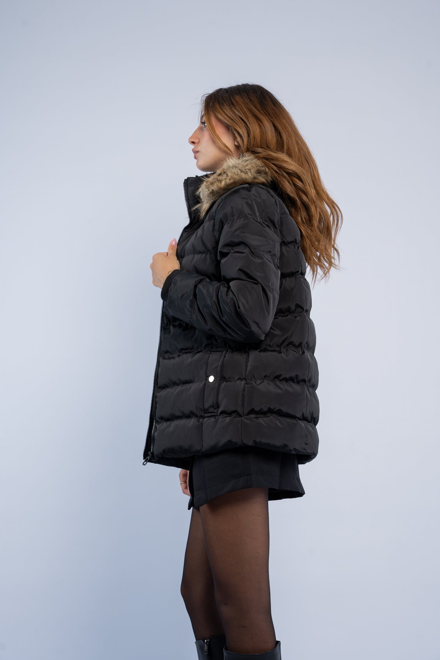 Puffer Jacket With Fur