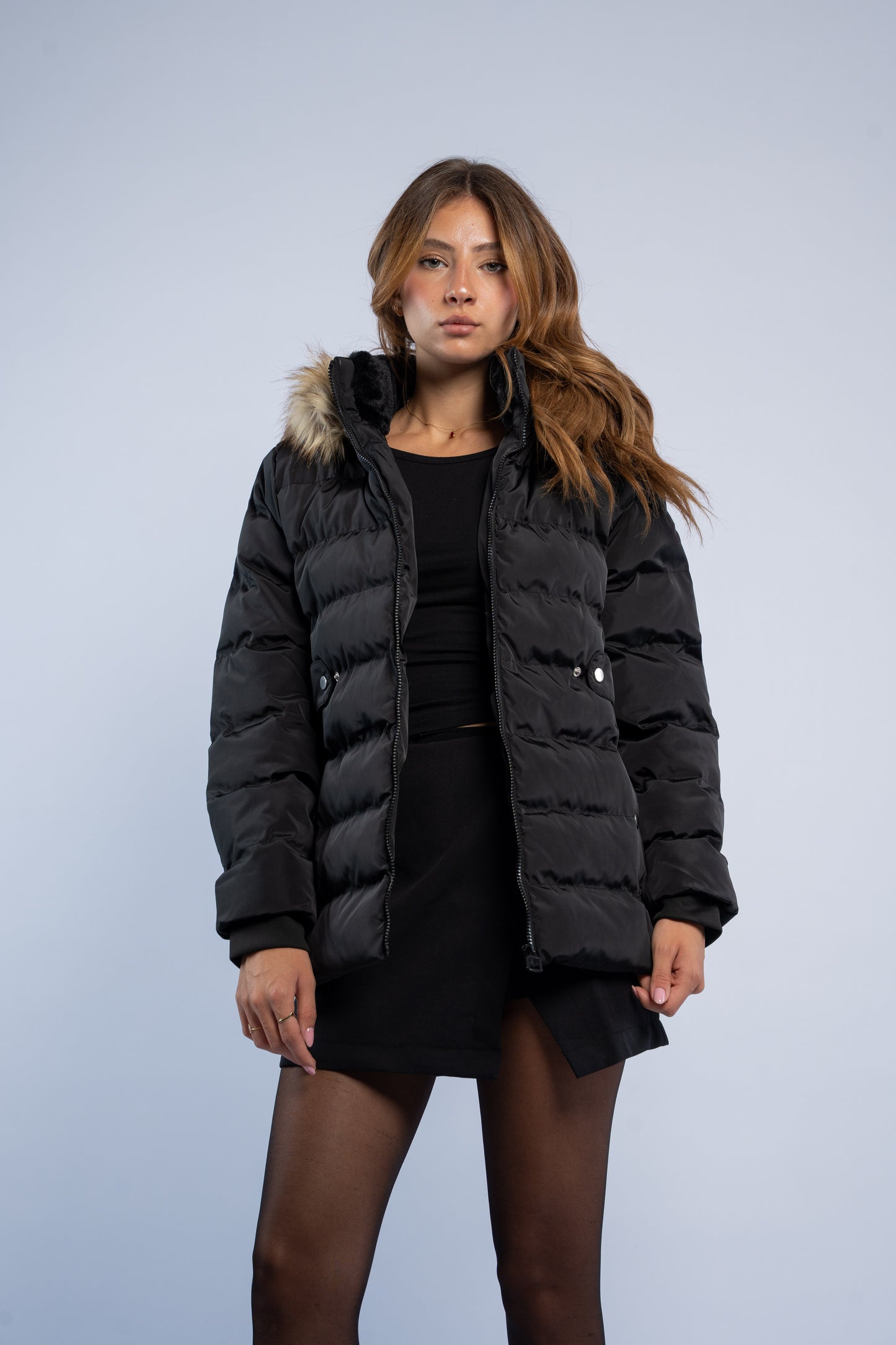 Puffer Jacket With Fur
