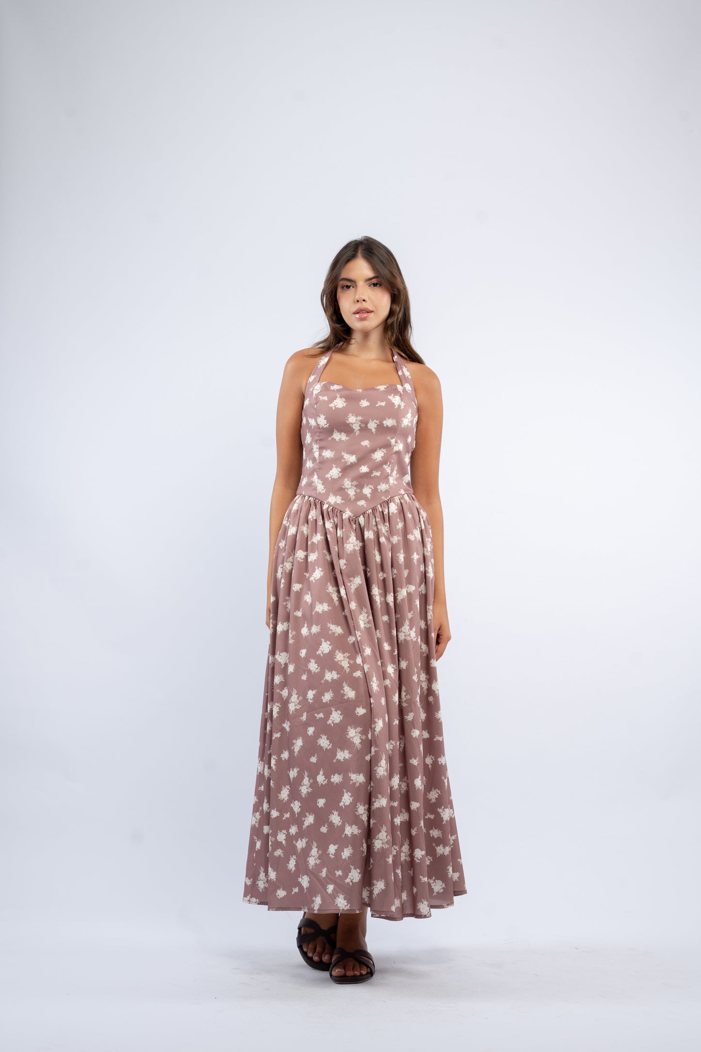 Blush halter dress
