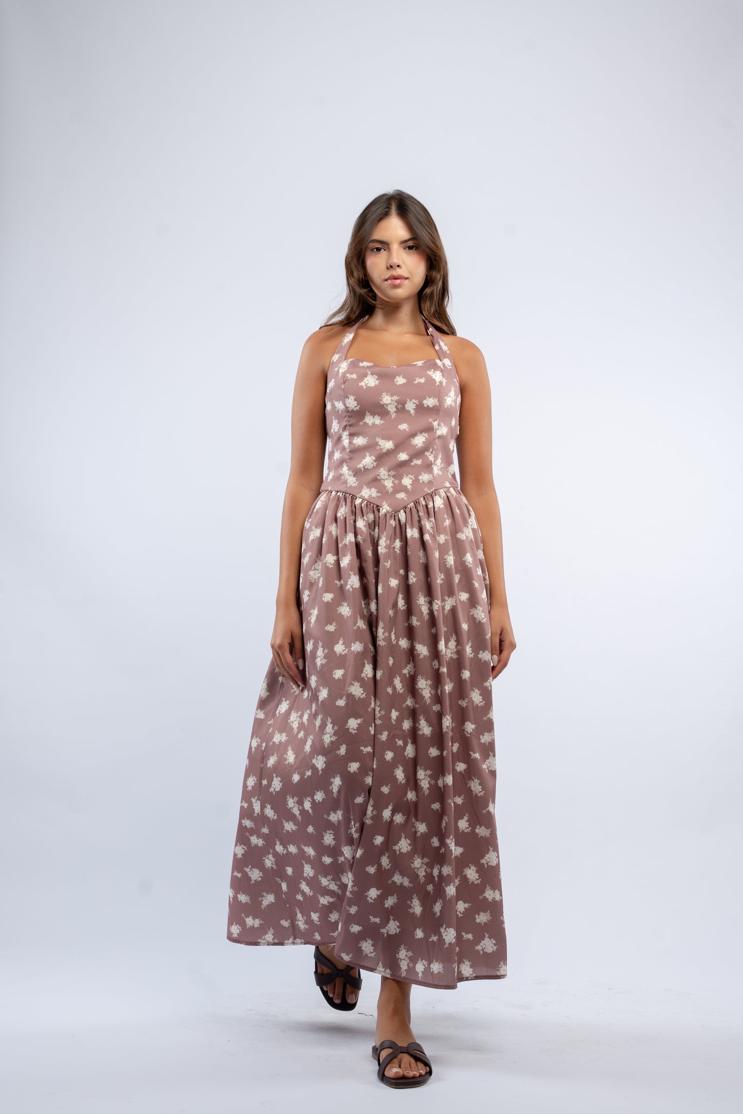 Blush halter dress