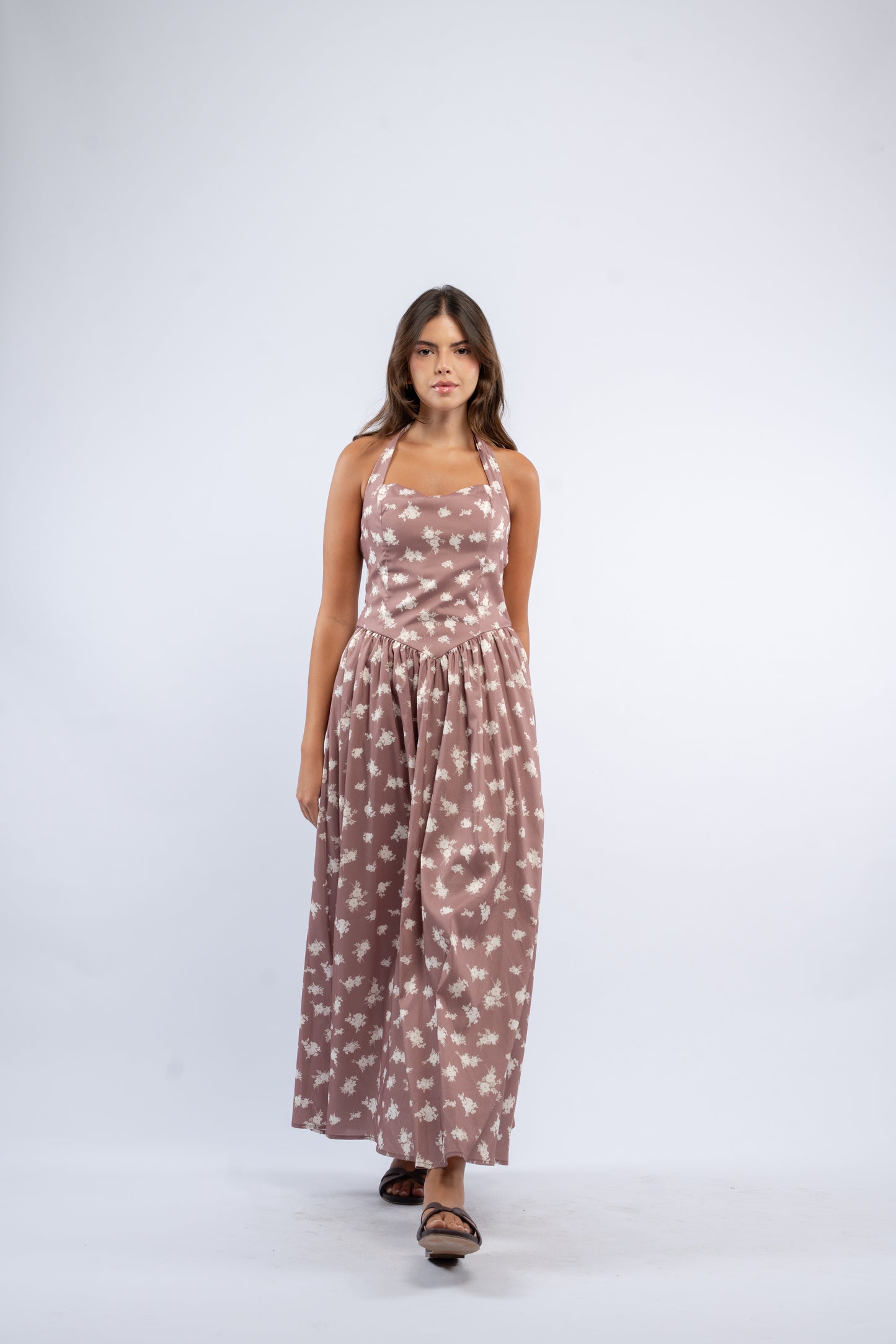 Blush halter dress