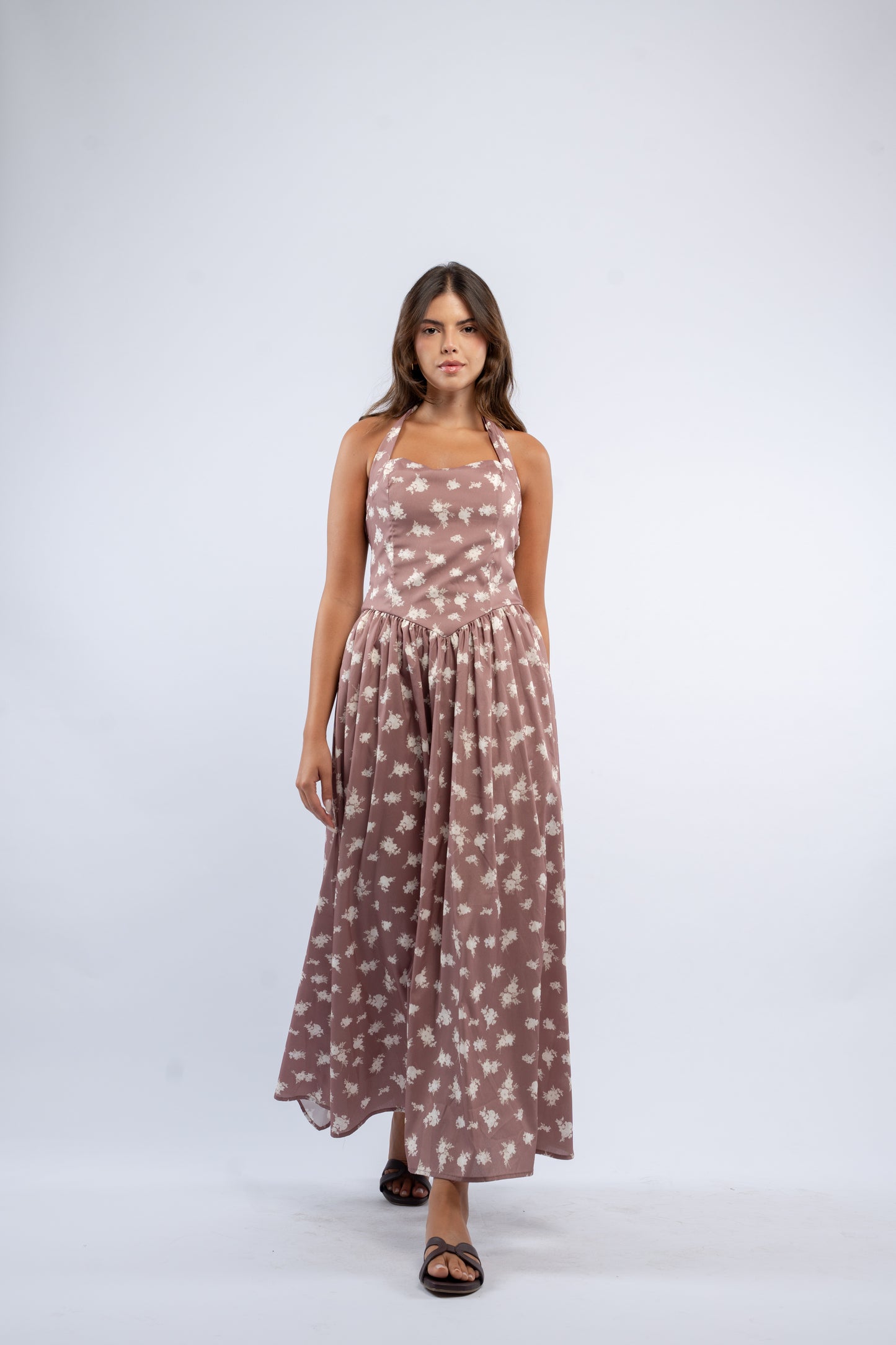 Blush halter dress