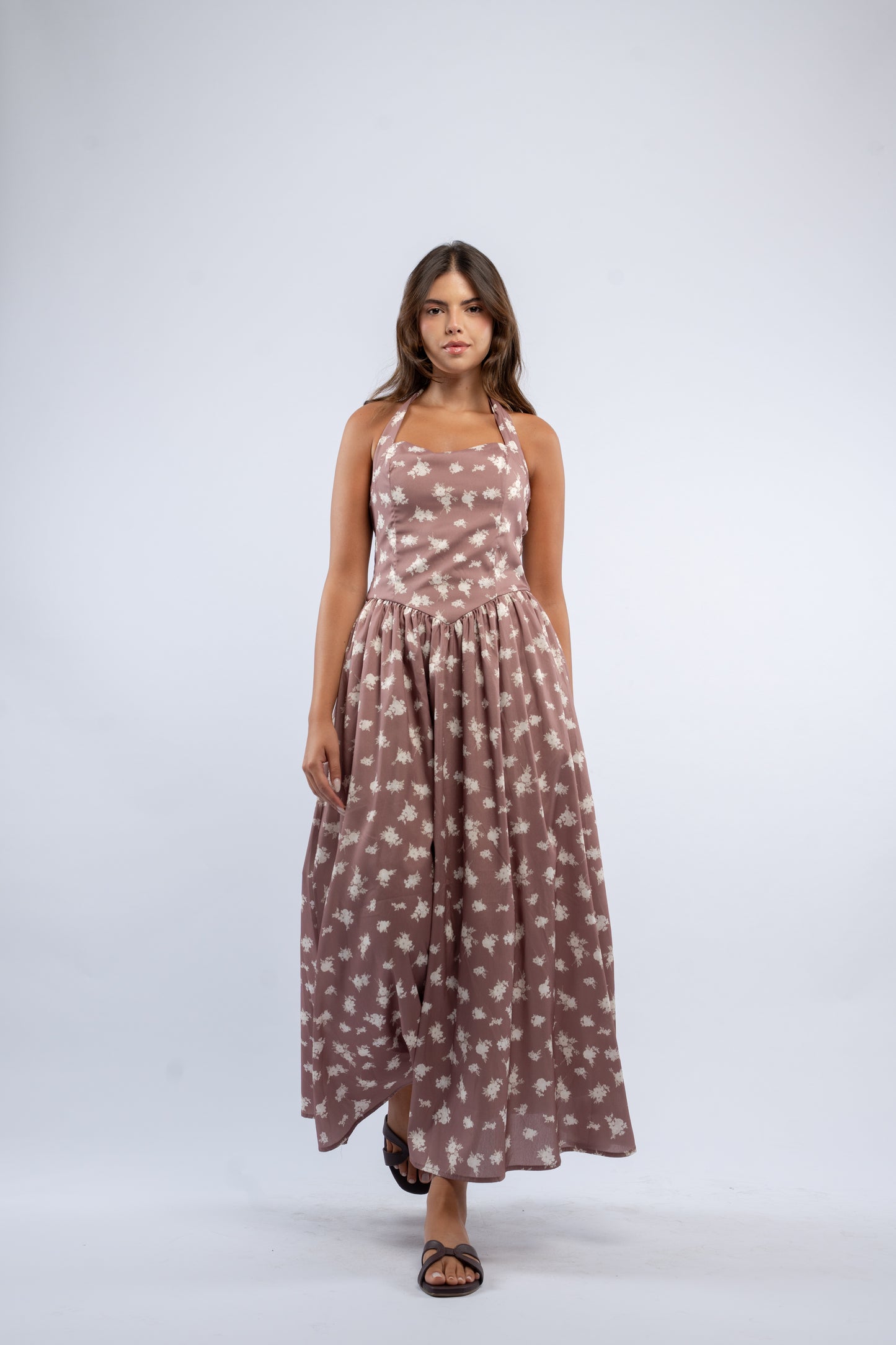 Blush halter dress