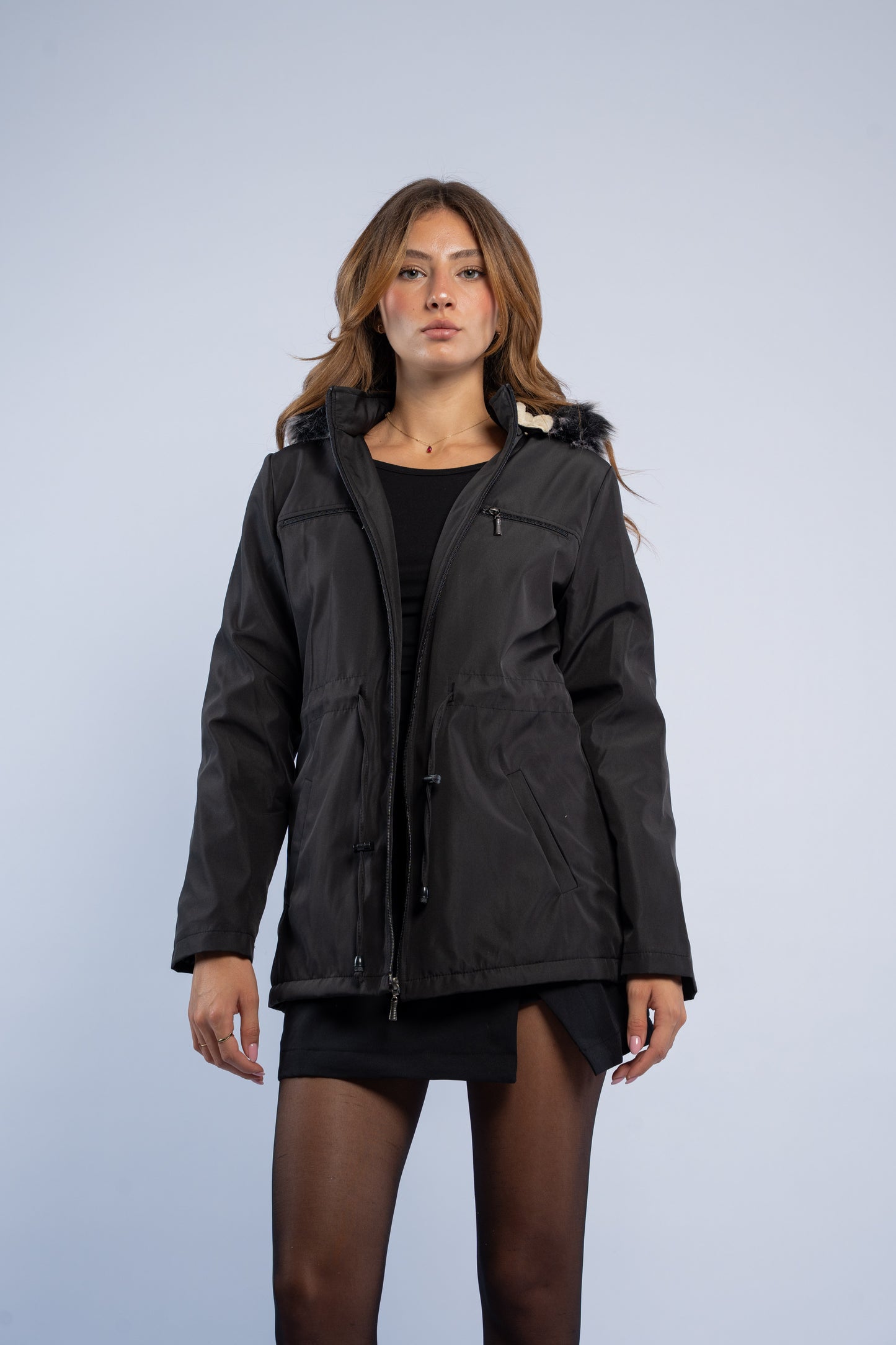 Waterproof jacket with zippers
