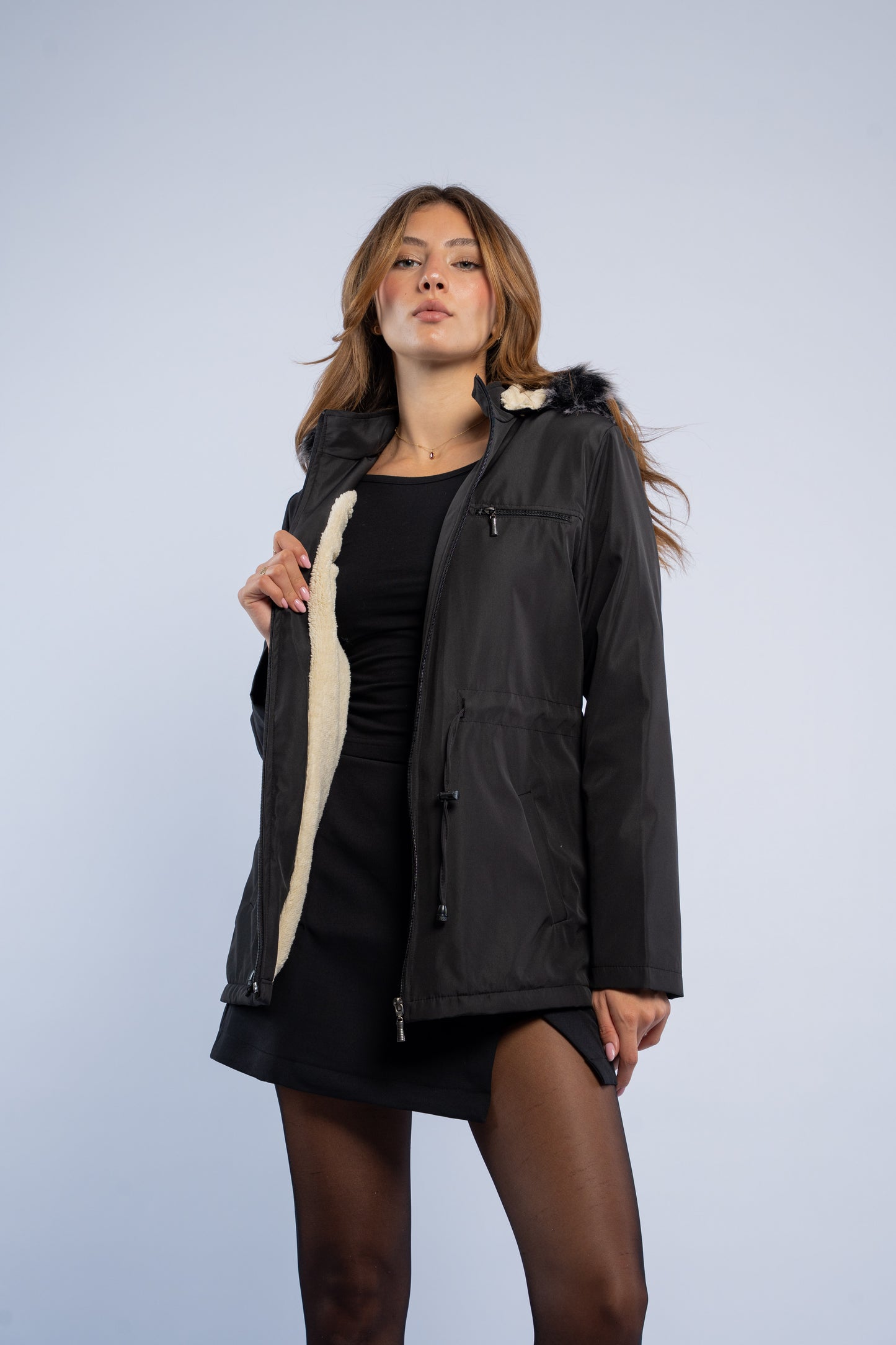 Waterproof jacket with zippers