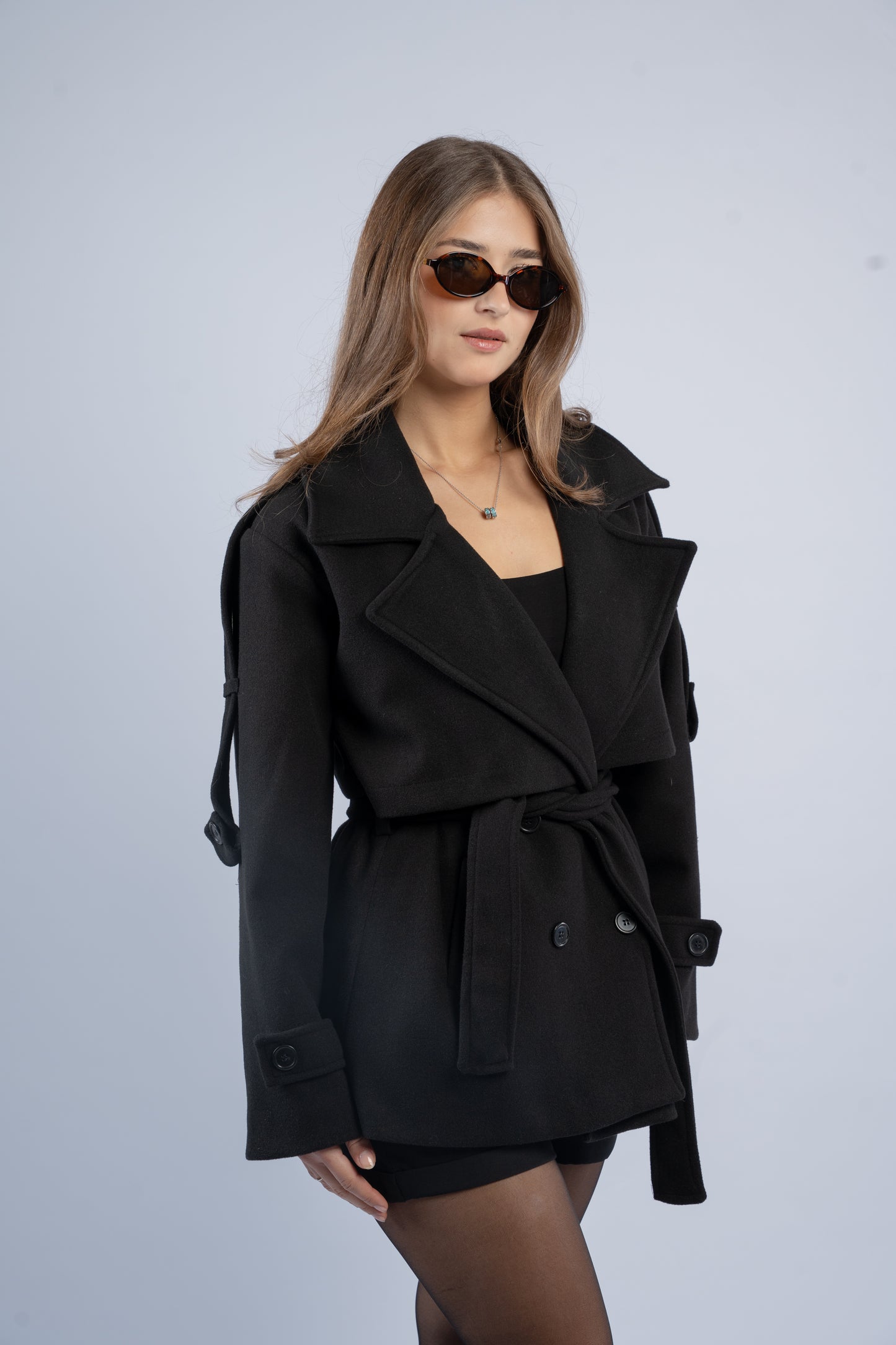 Tailored wool trench