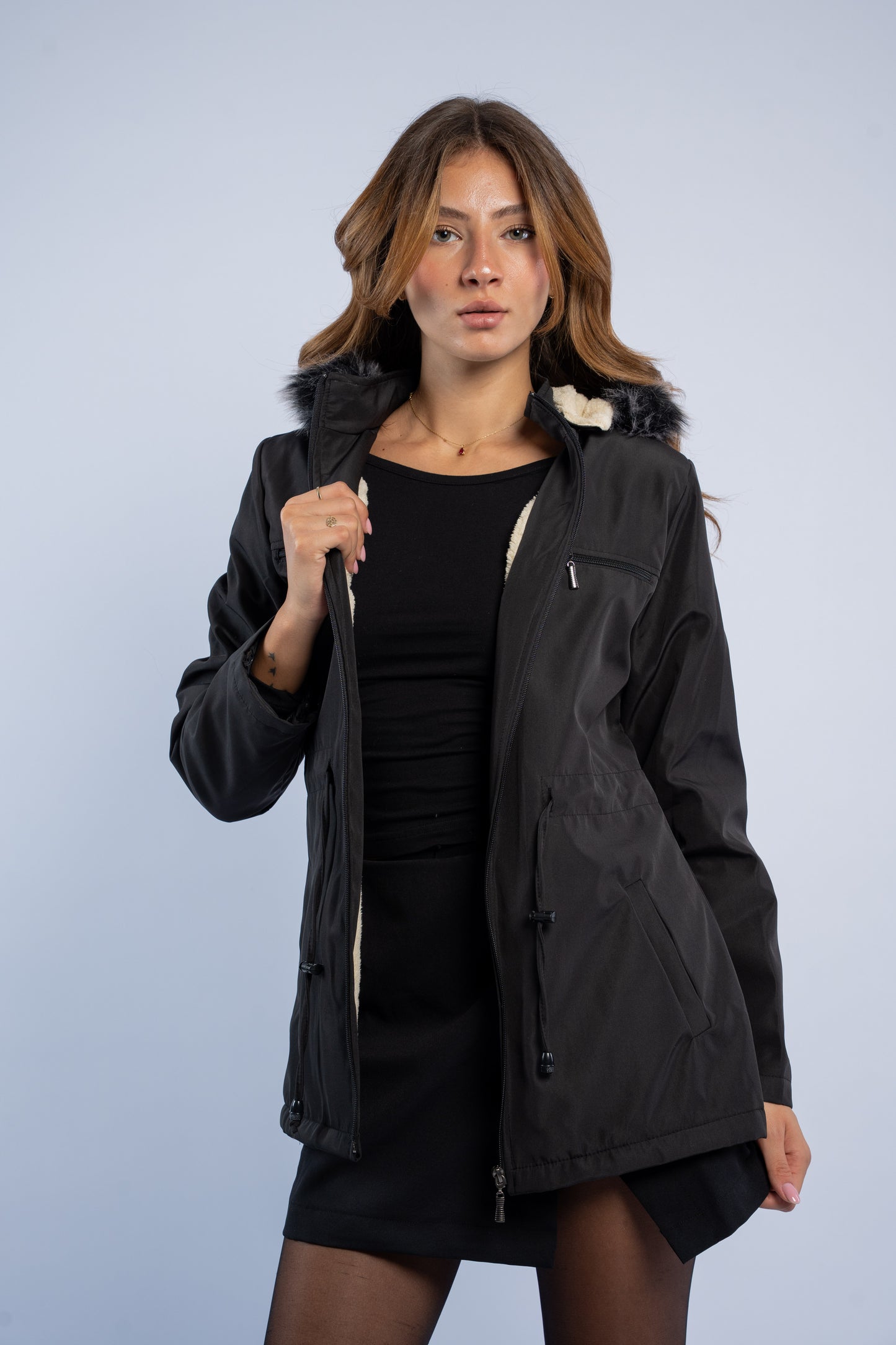 Waterproof jacket with zippers