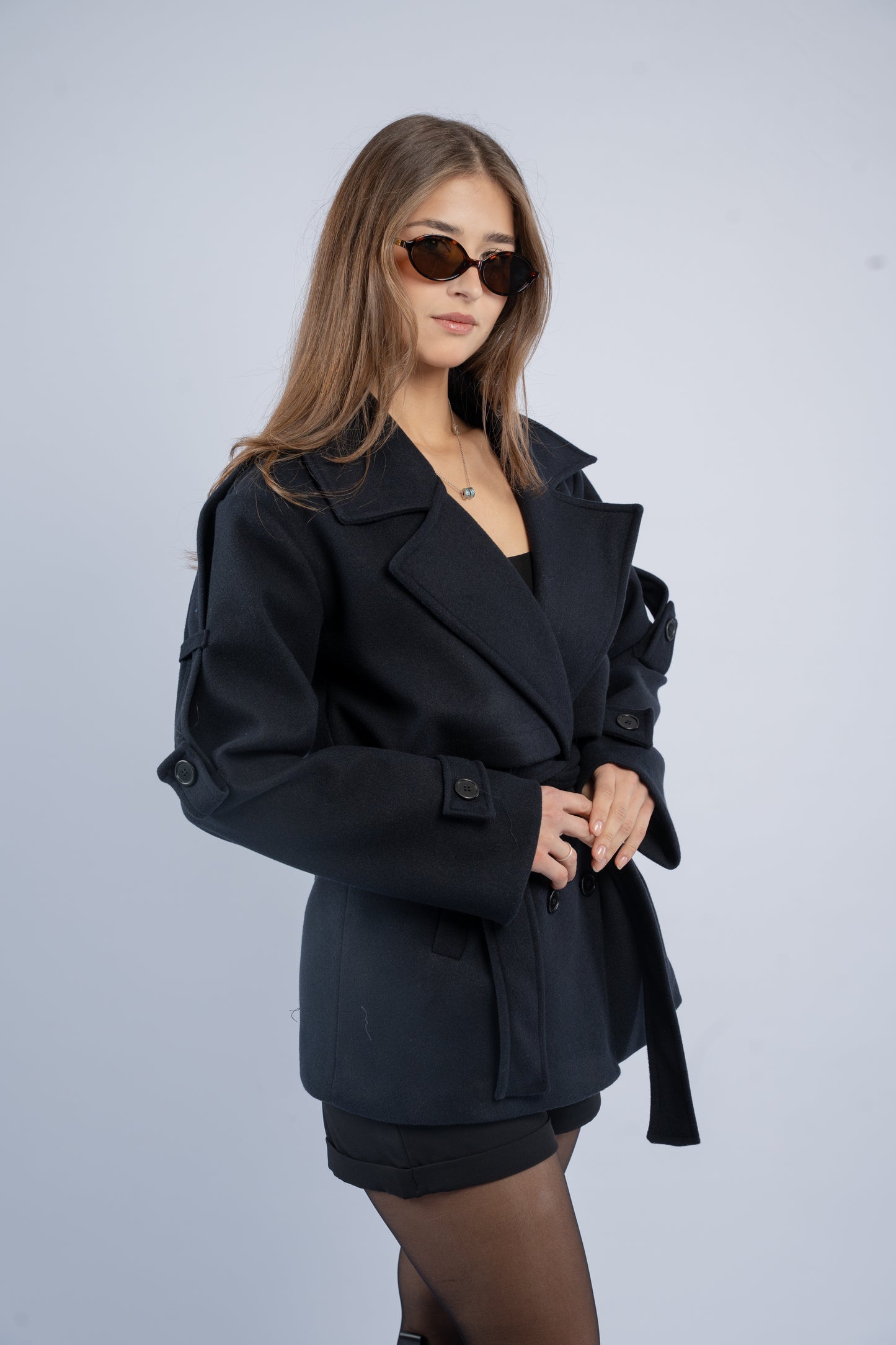 Tailored wool trench