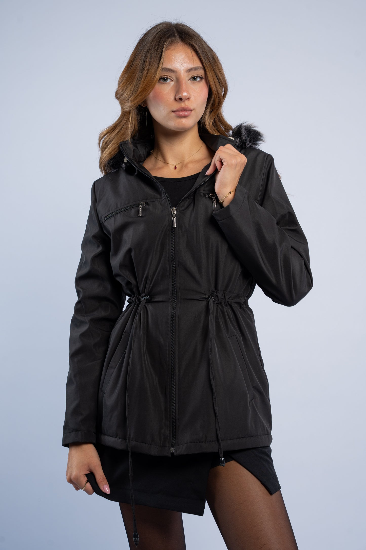 Waterproof jacket with zippers