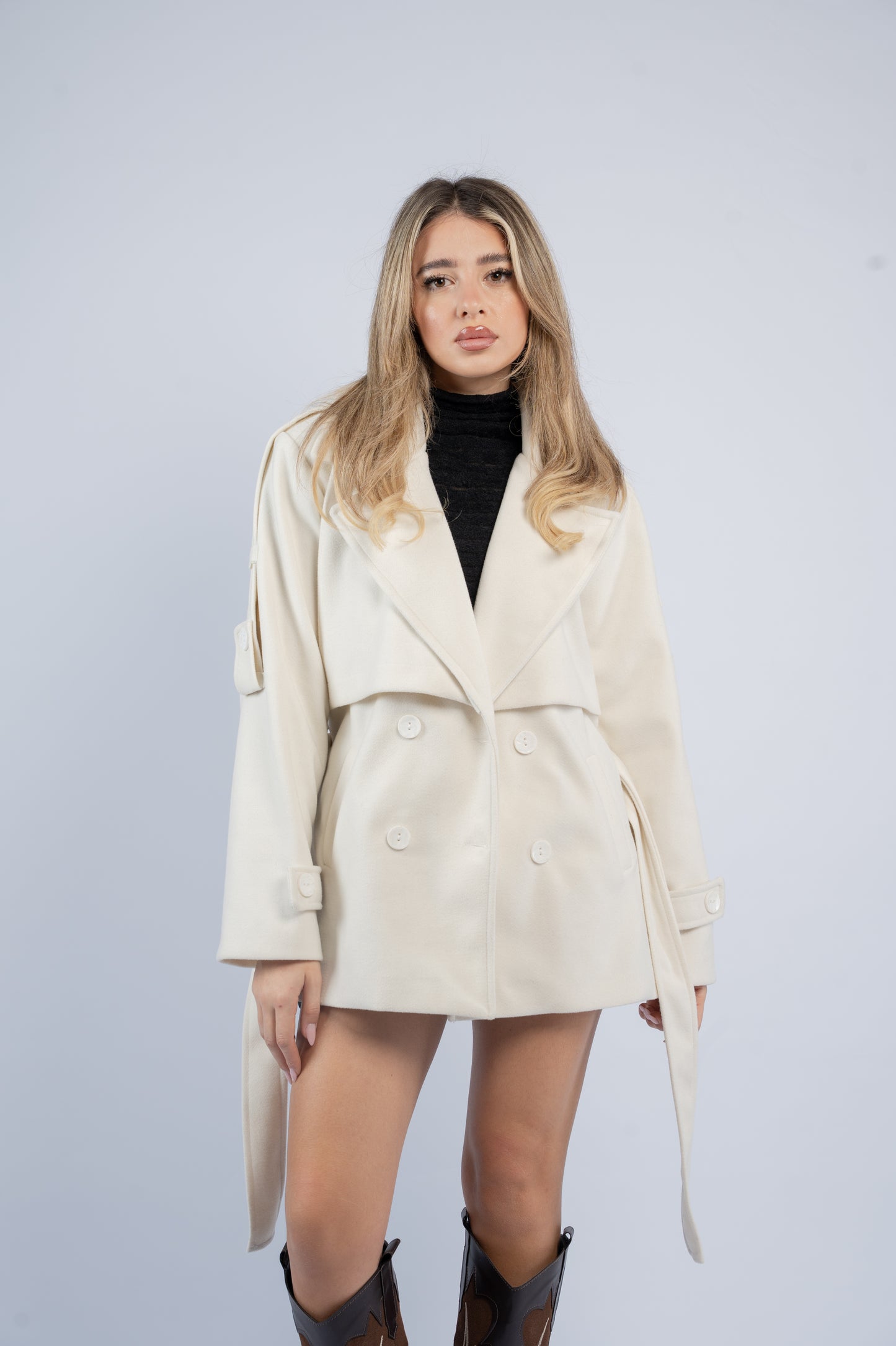 Tailored wool trench