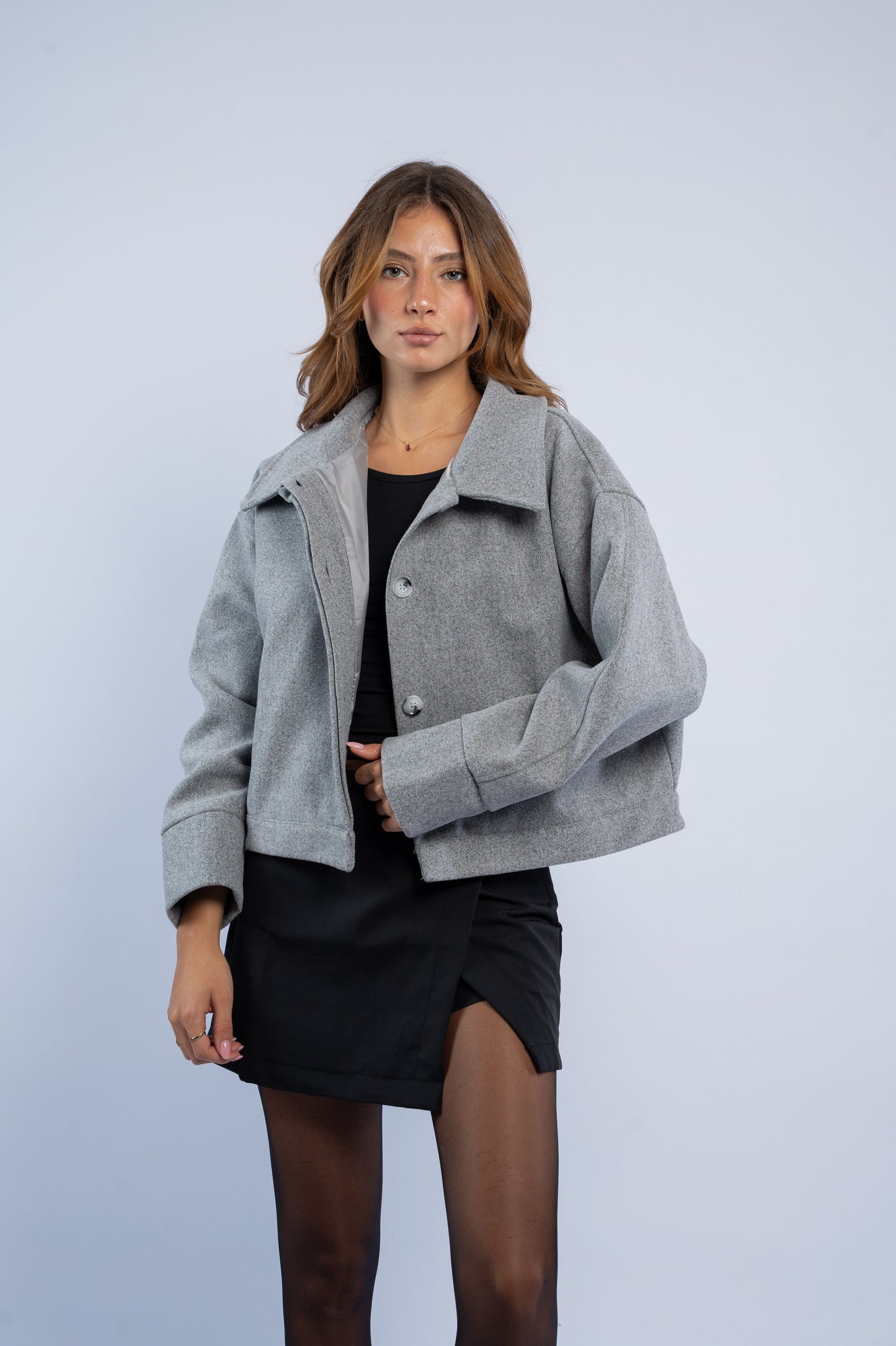 Wool jacket with buttons