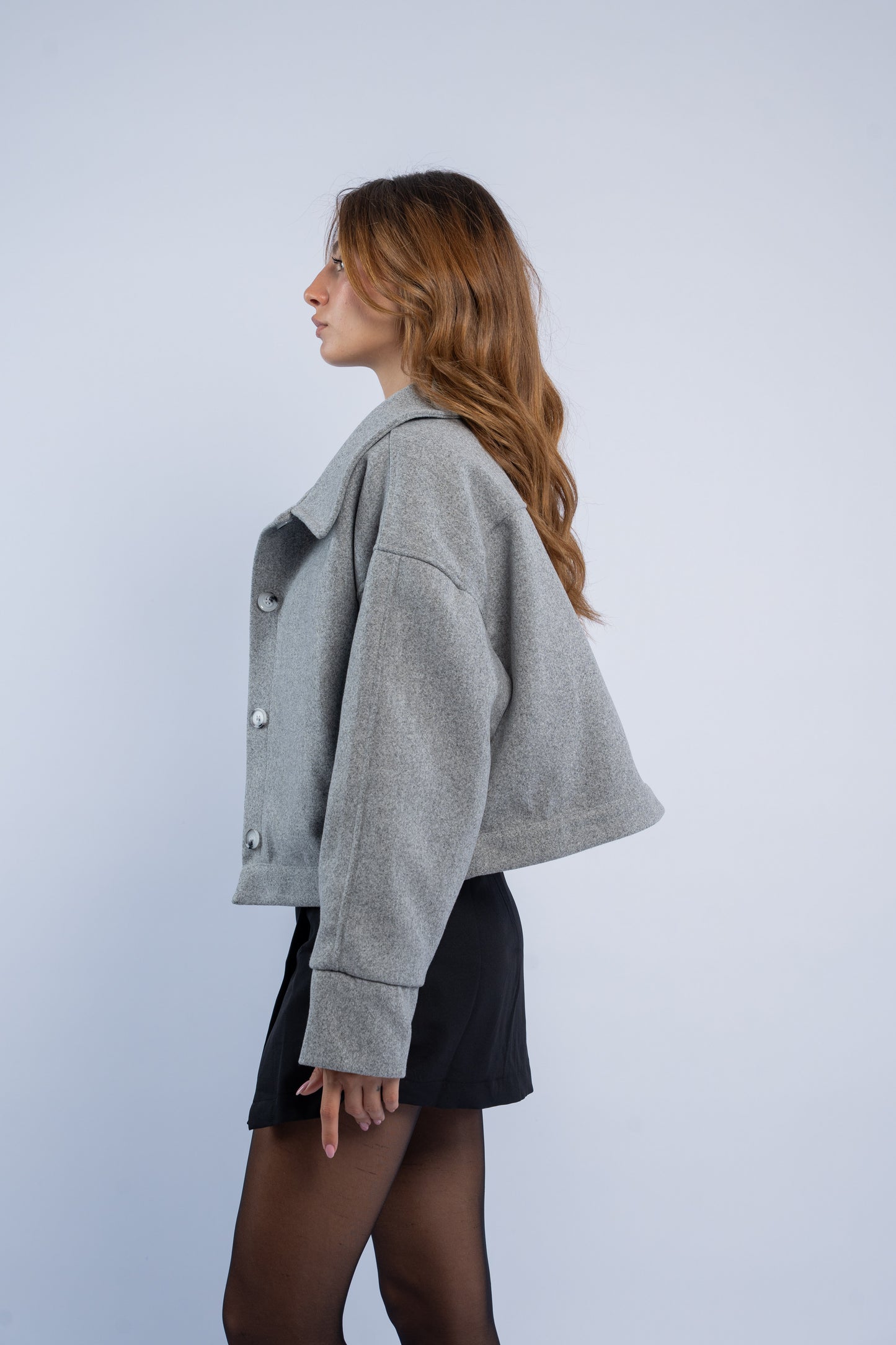 Wool jacket with buttons