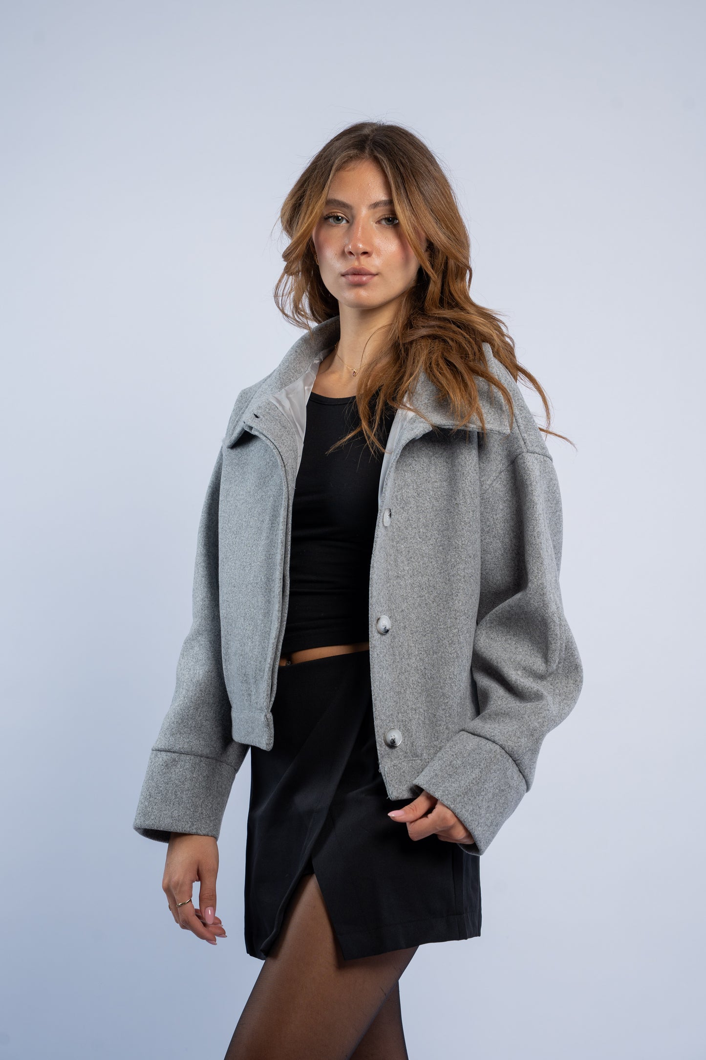 Wool jacket with buttons