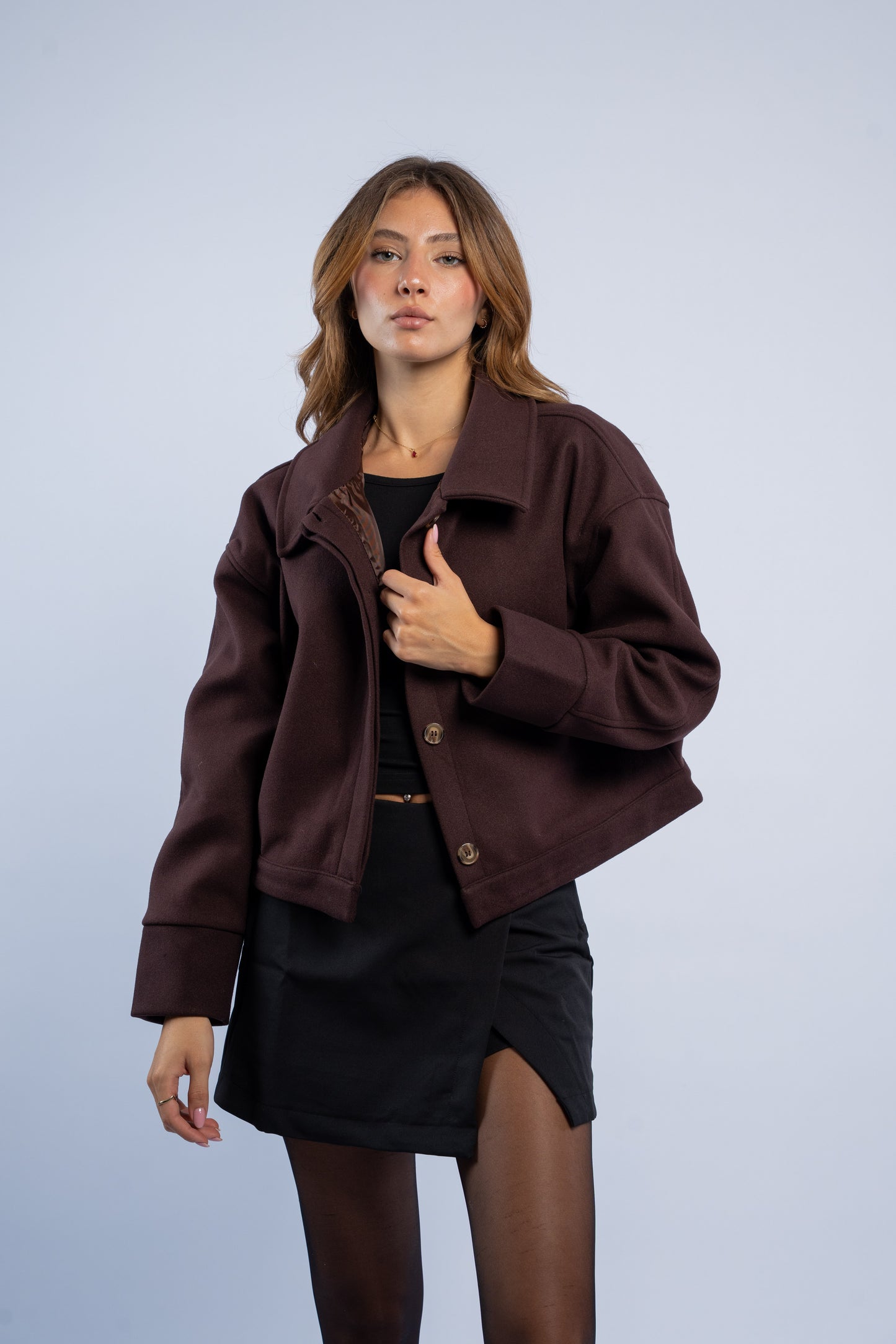 Wool jacket with buttons