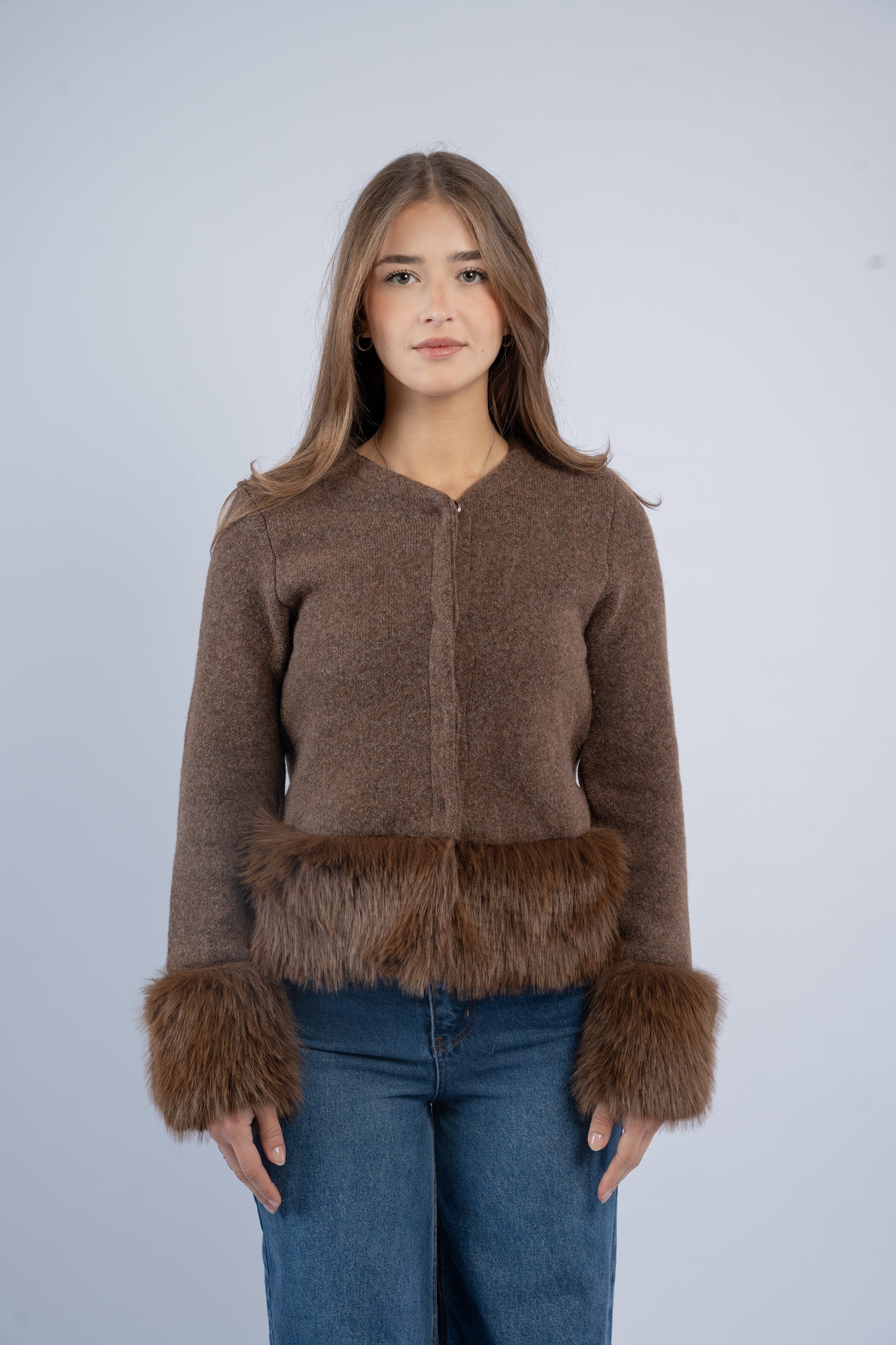 Statement fur cardigan