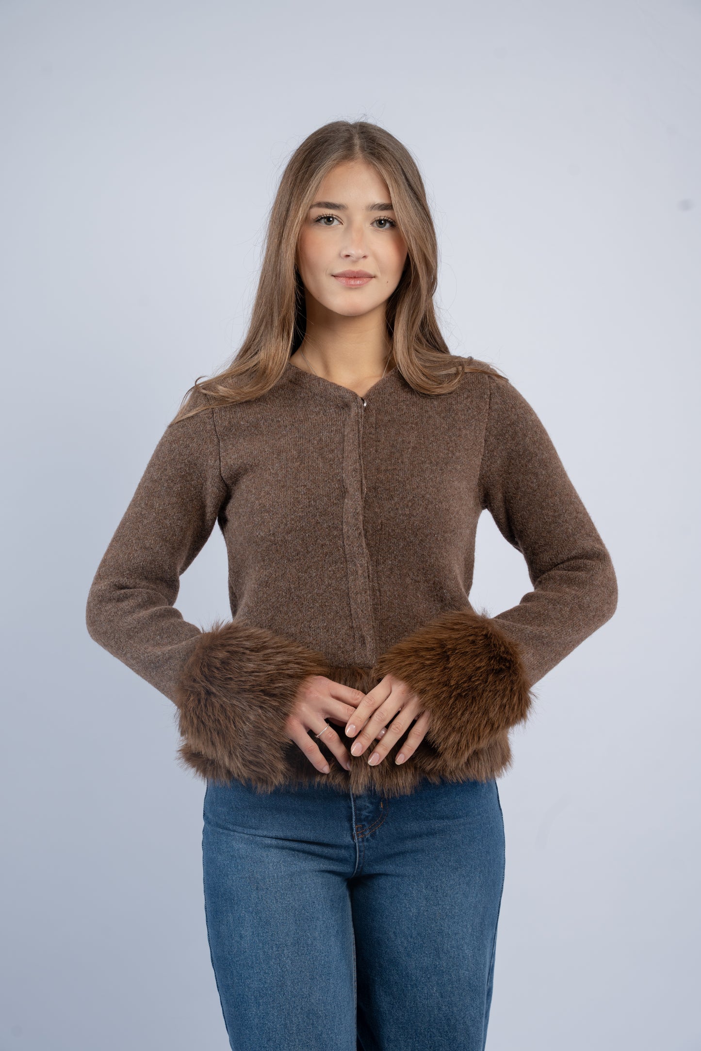 Statement fur cardigan