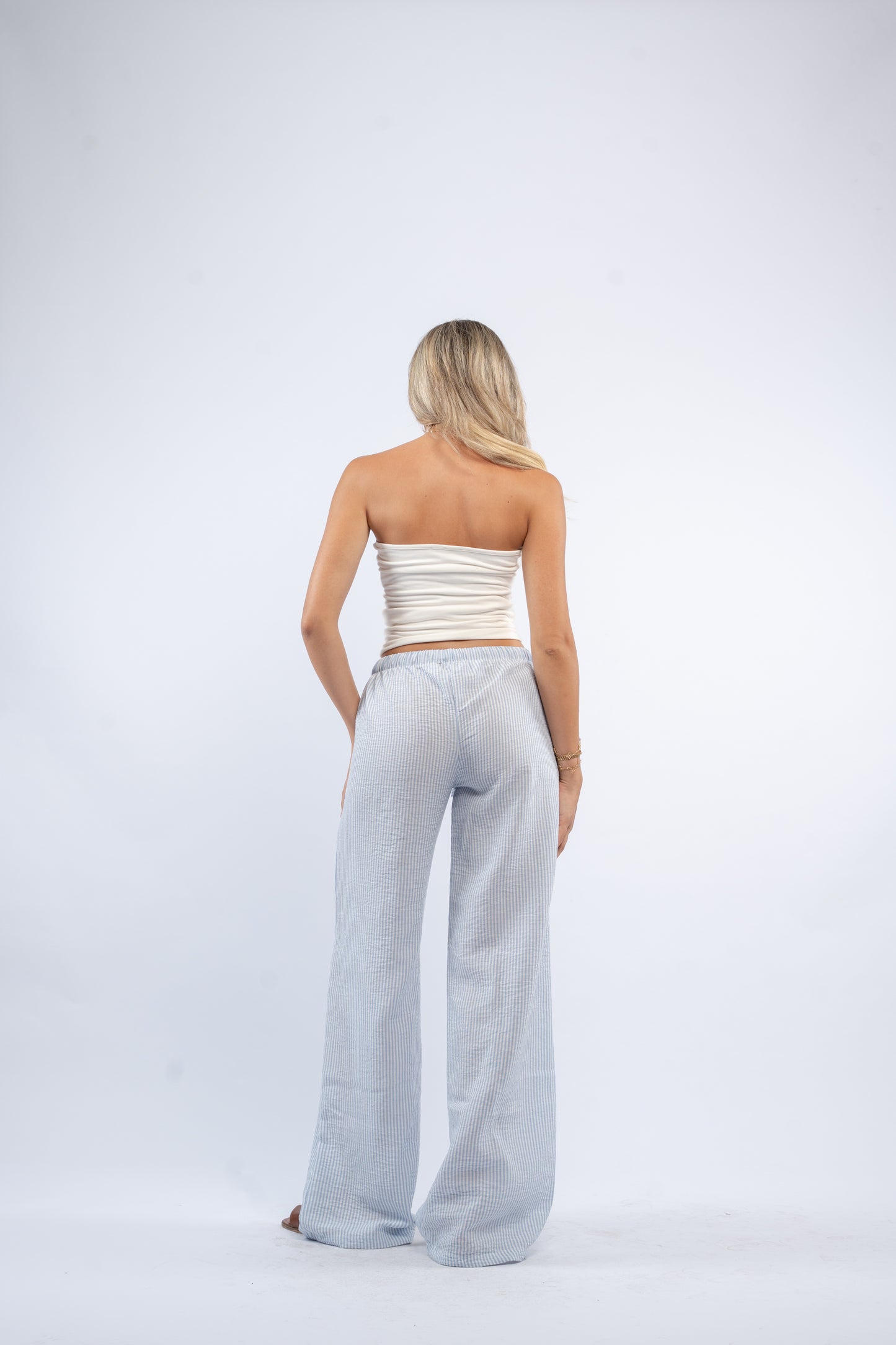 Low waist linen pants