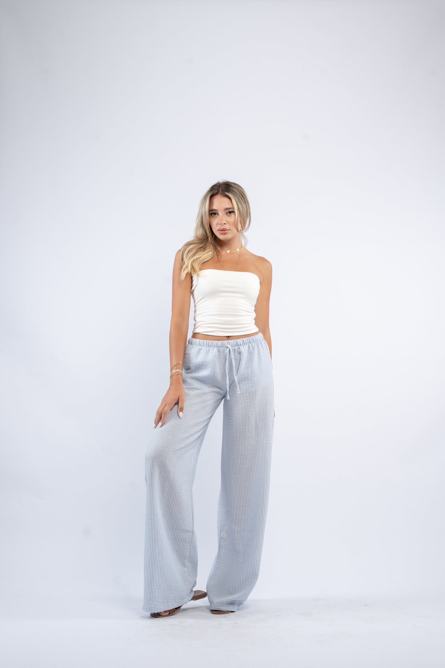 Low waist linen pants