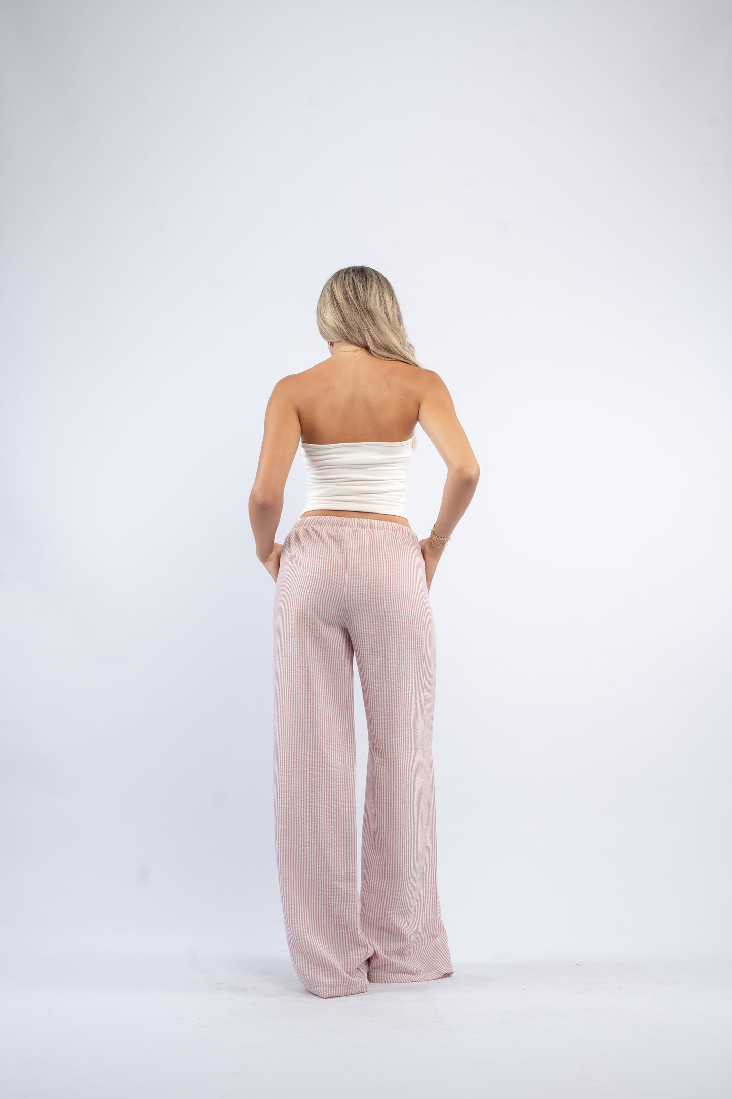 Low waist linen pants