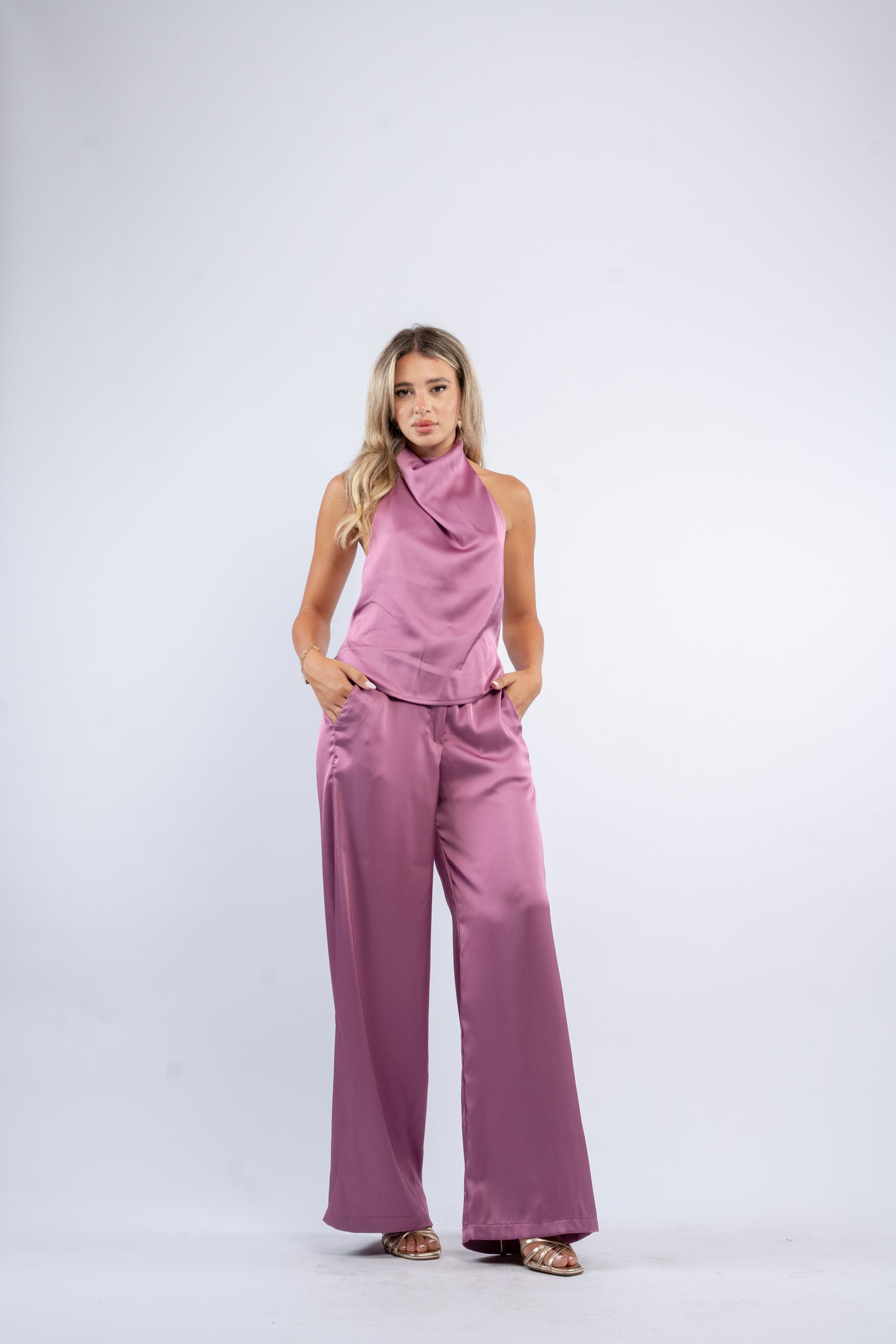 Satin halter set