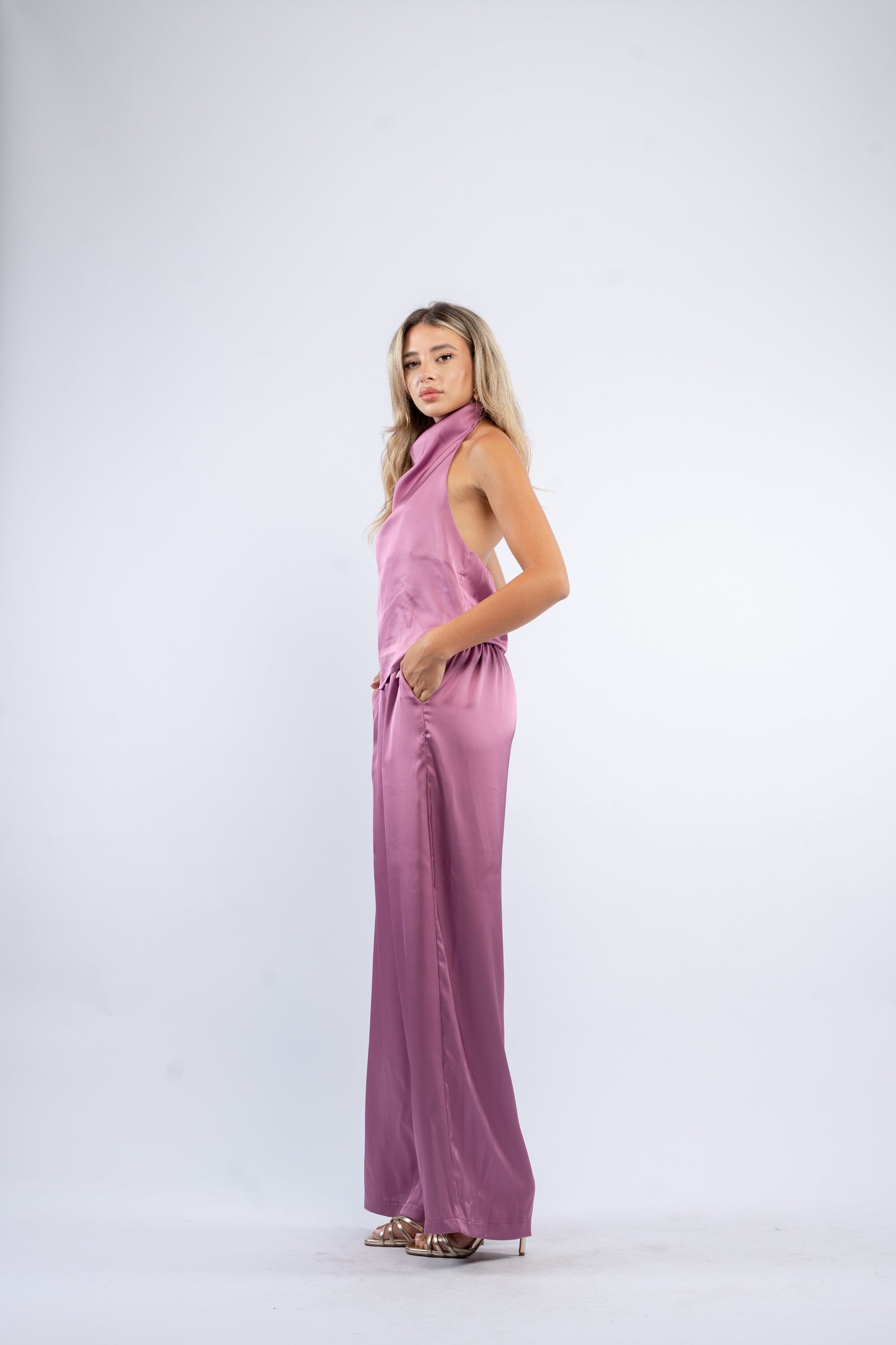Satin halter set
