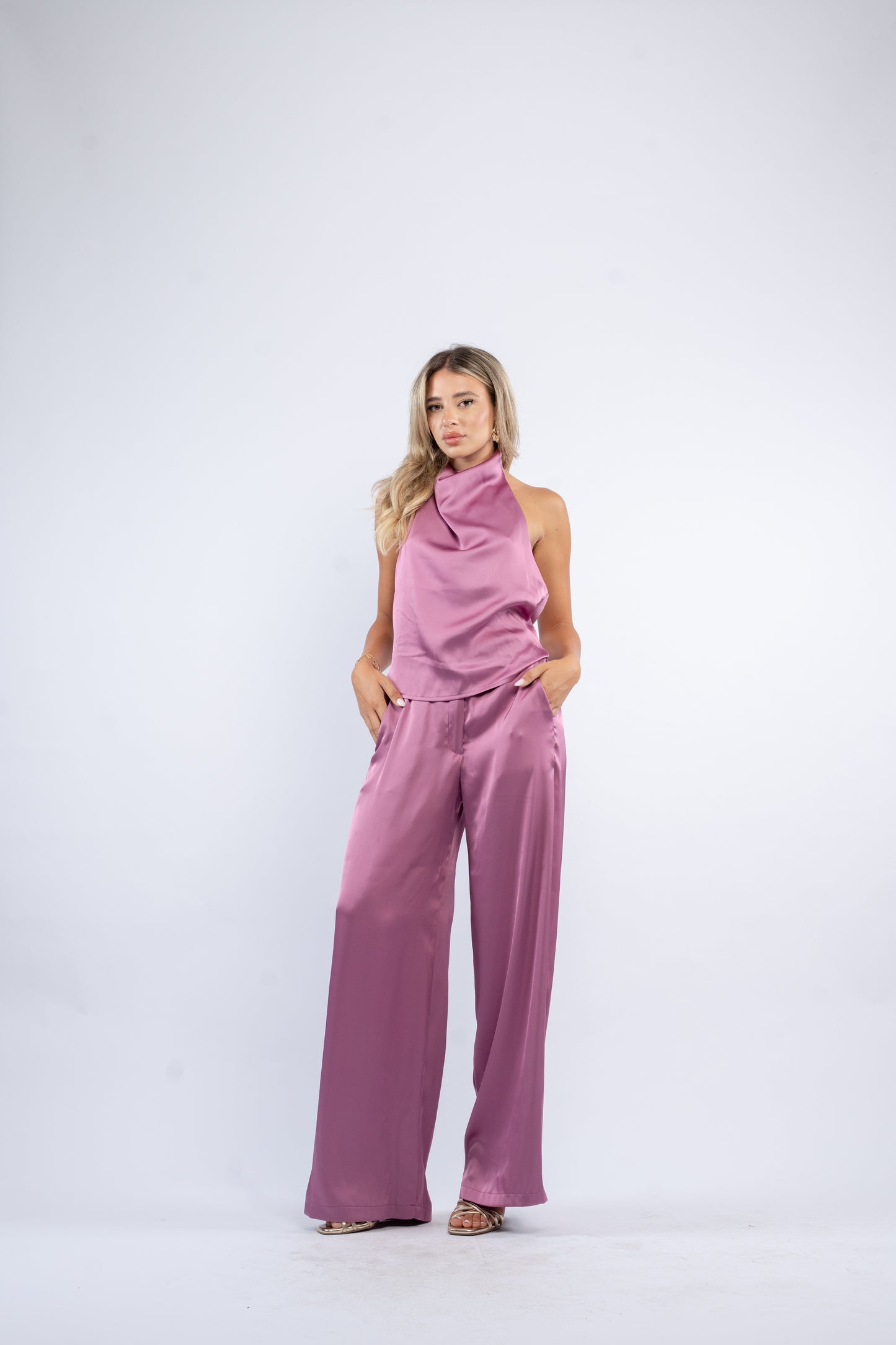 Satin halter set
