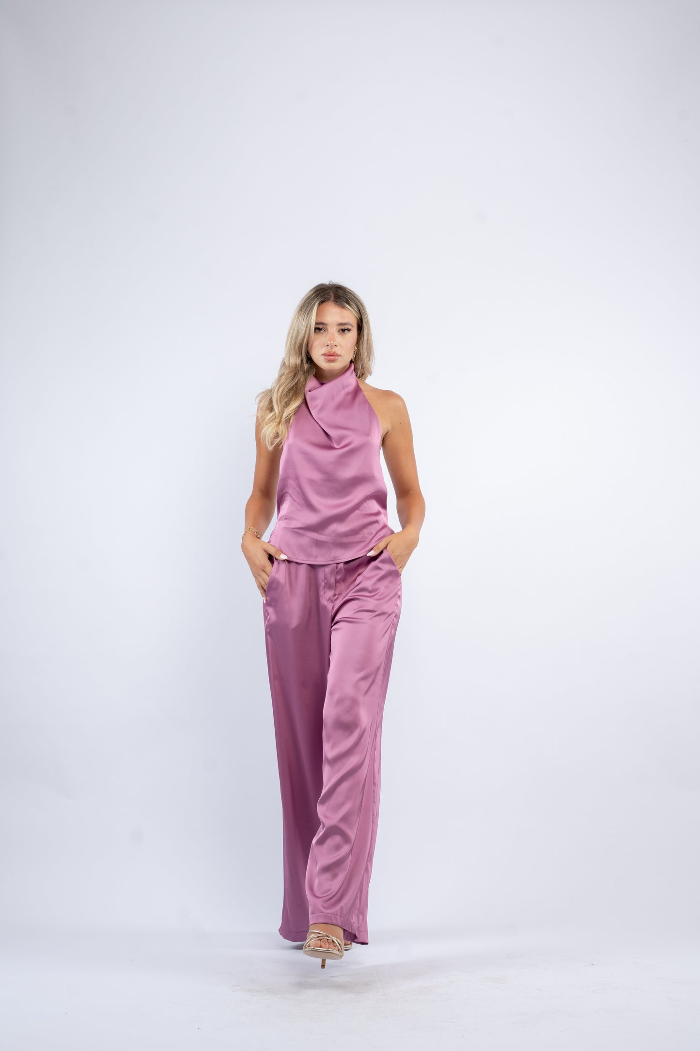 Satin halter set