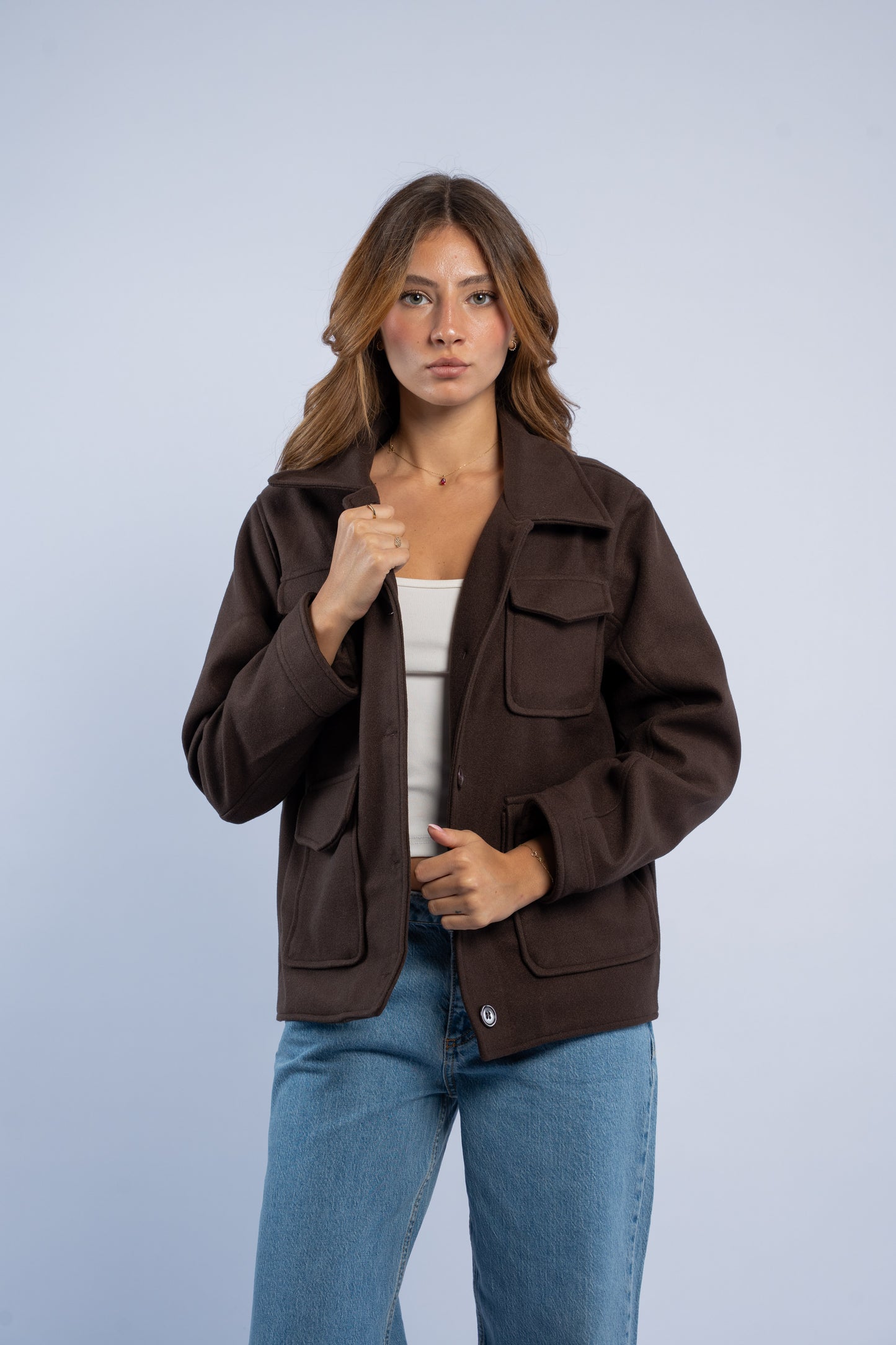 Jacket with front pockets