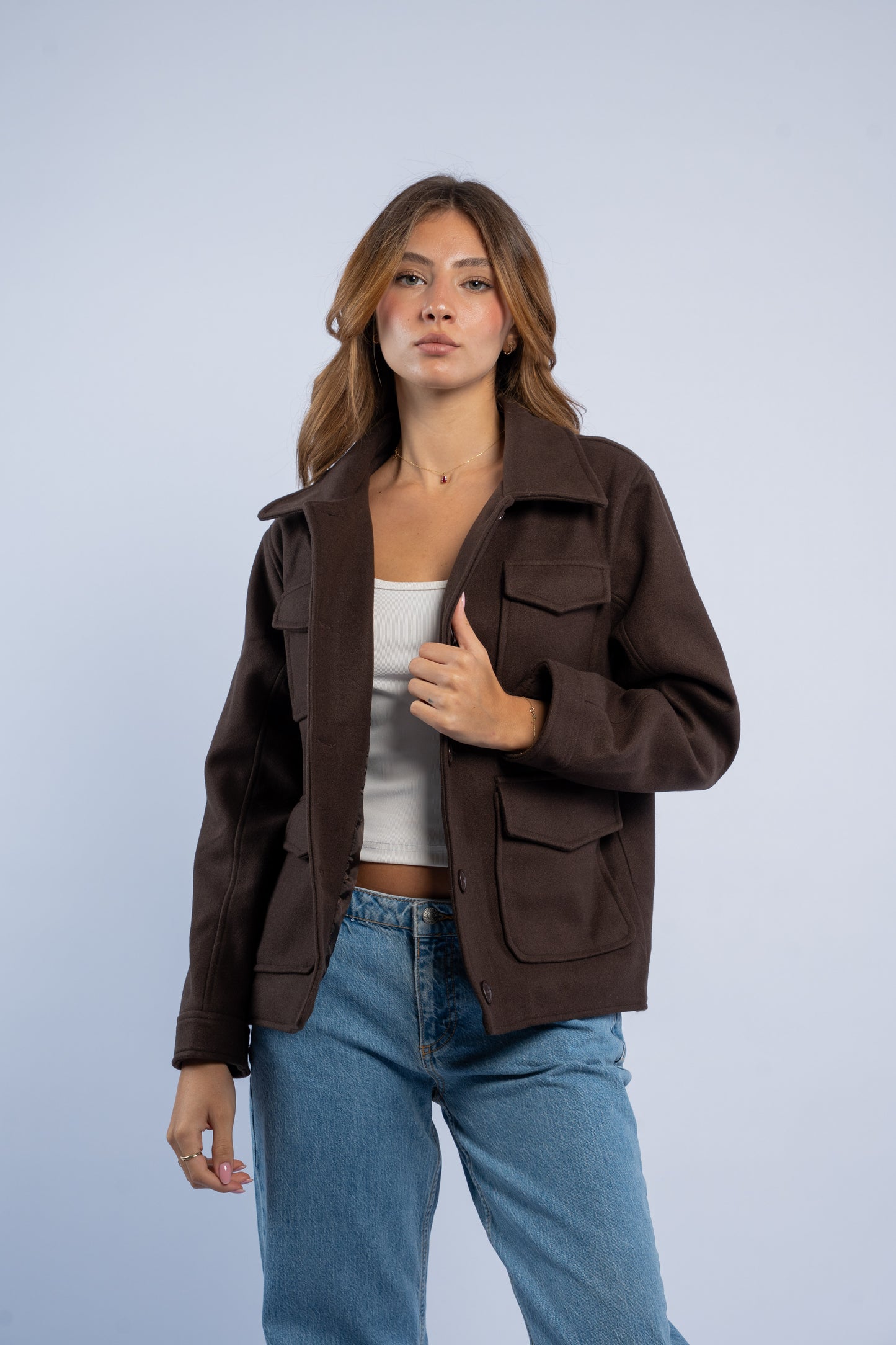 Jacket with front pockets