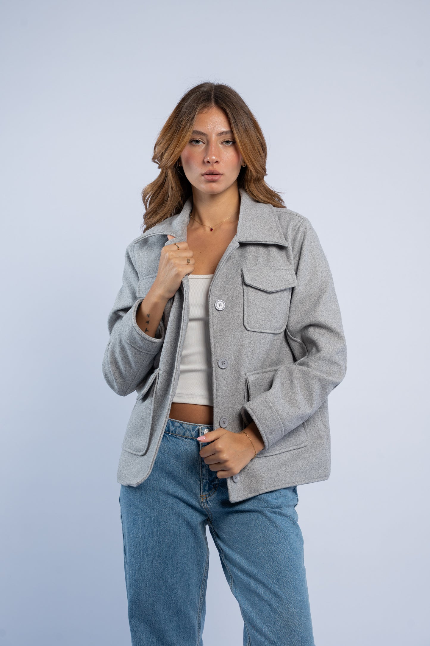 Jacket with front pockets