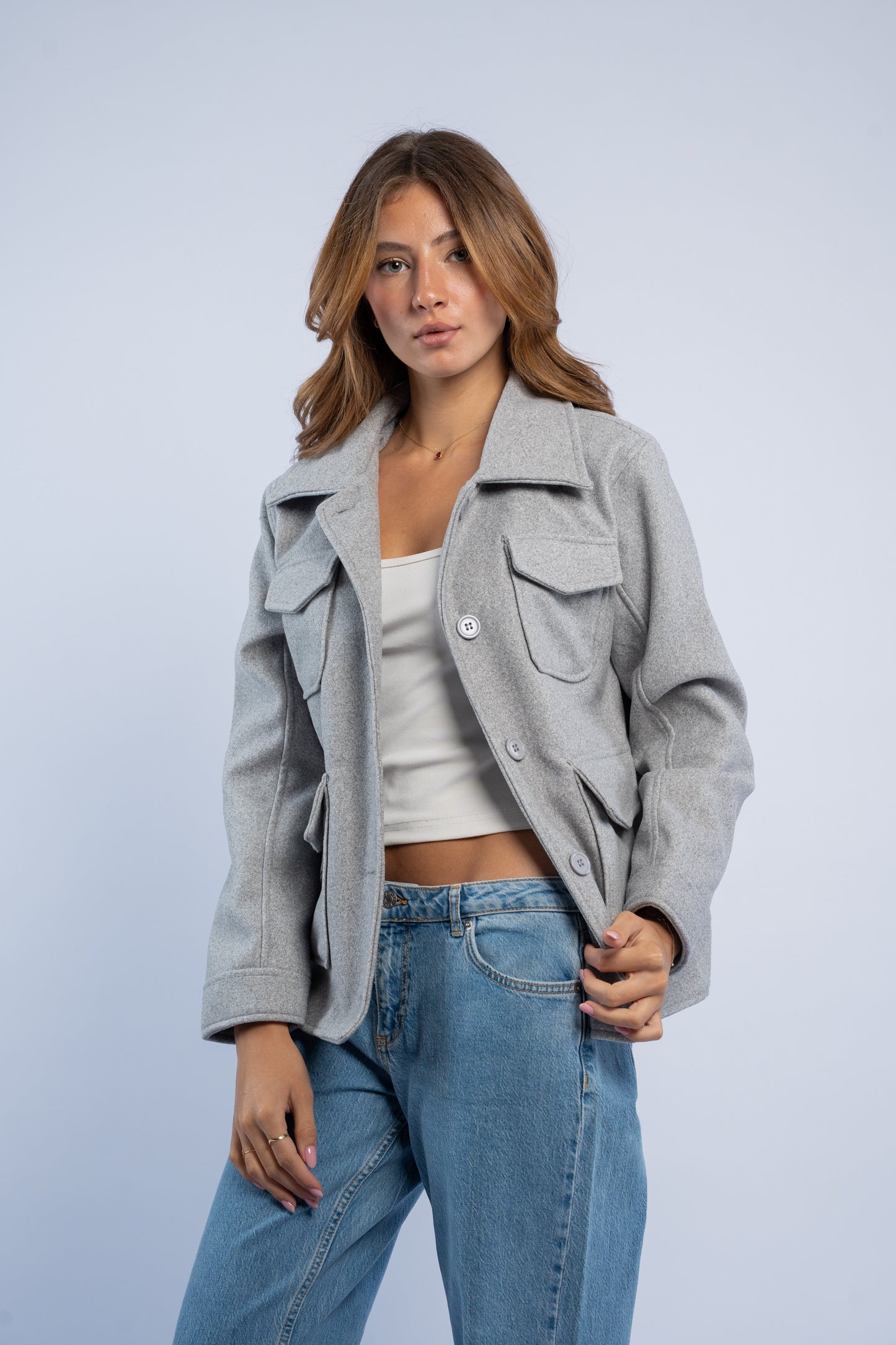 Jacket with front pockets
