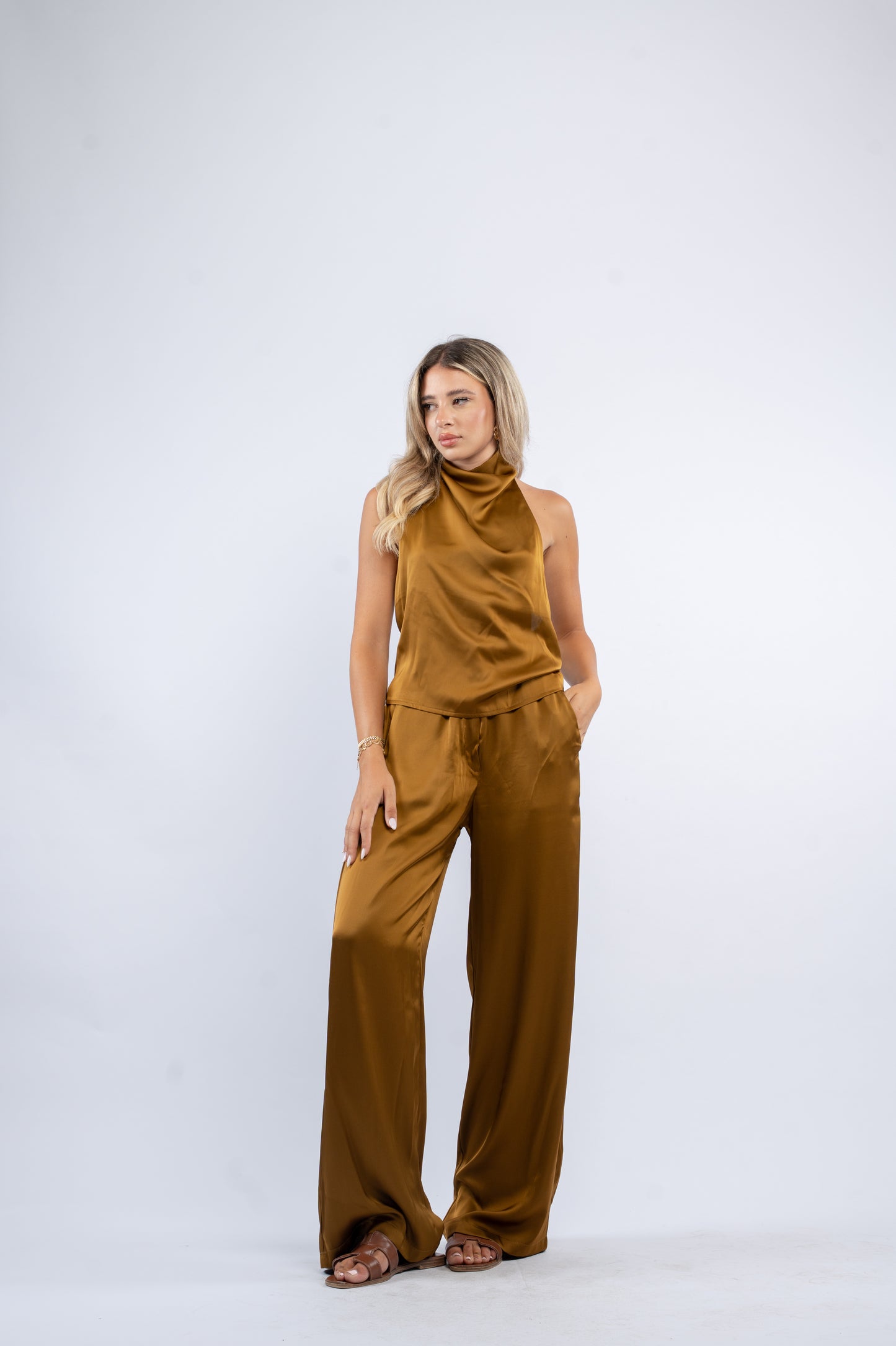 Satin halter set