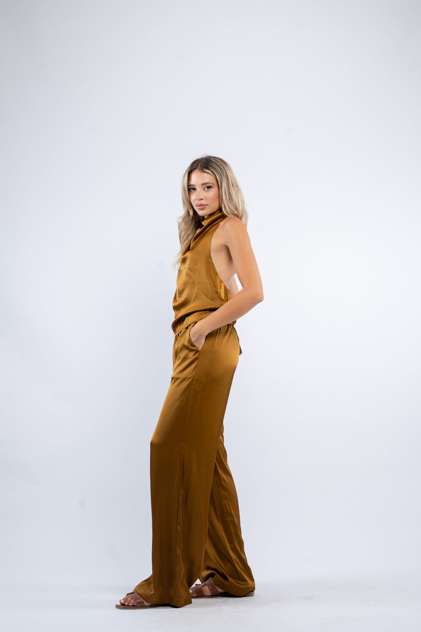 Satin halter set