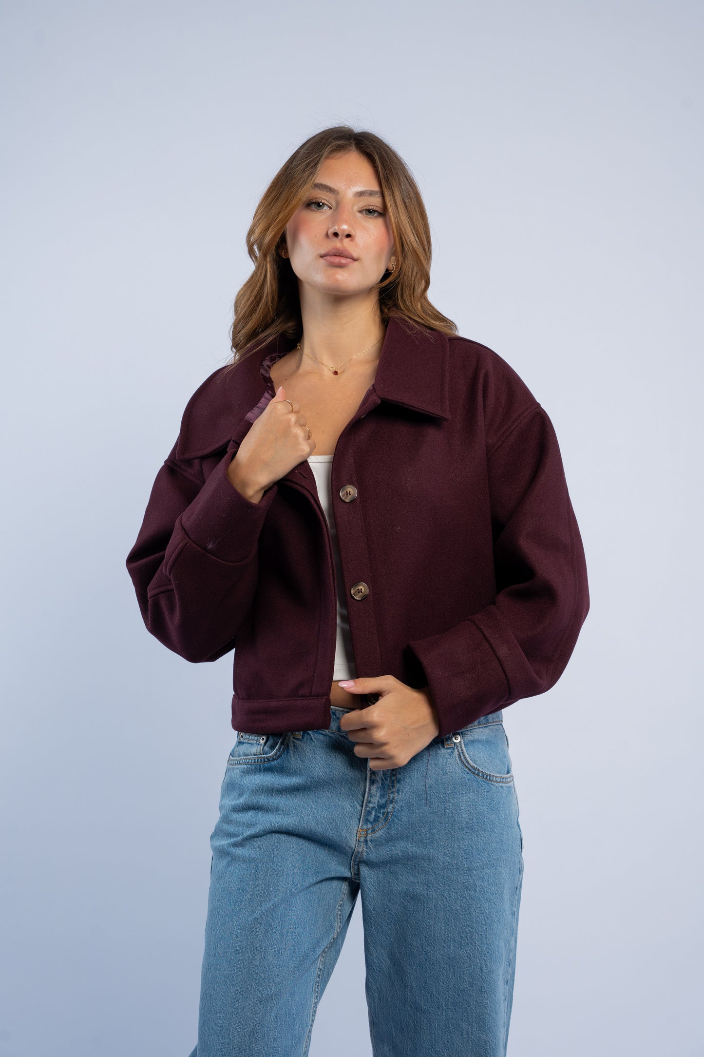 Wool jacket with buttons