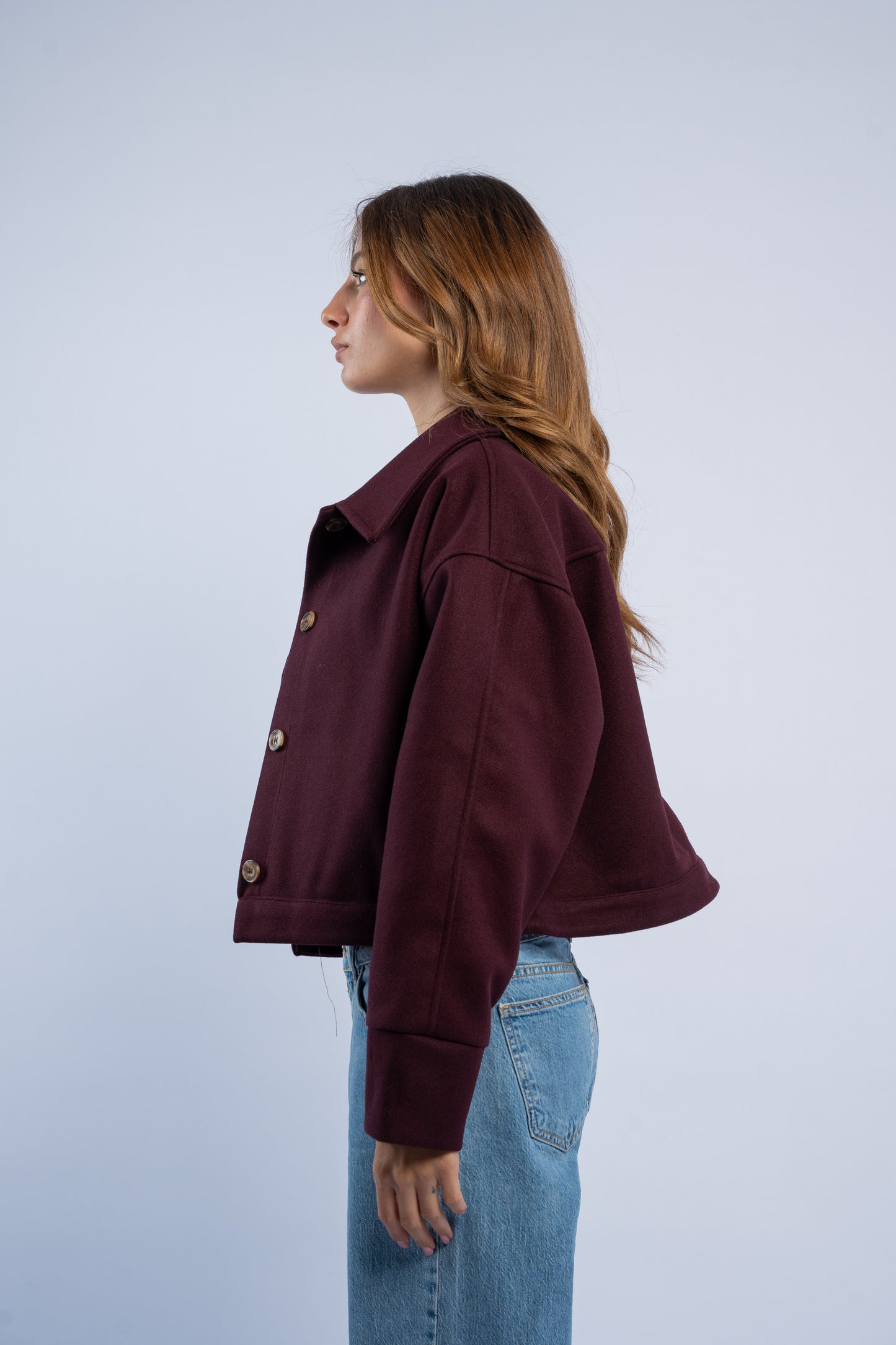 Wool jacket with buttons