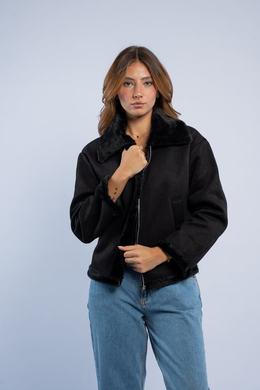 Suede fur jacket