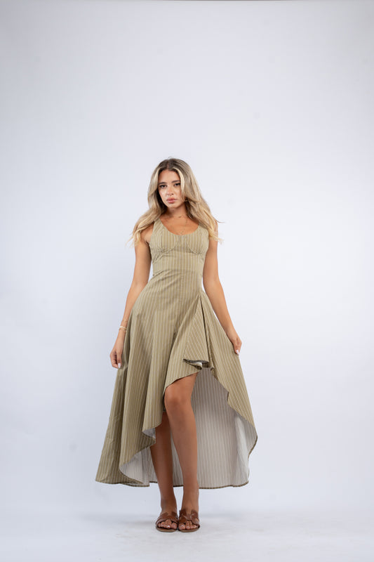 Olive stripe dress