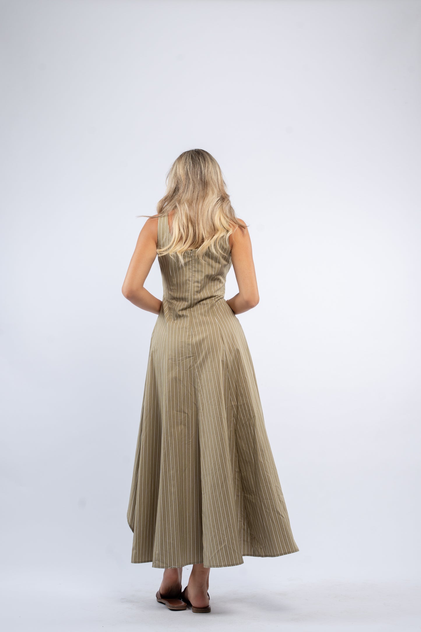 Olive stripe dress