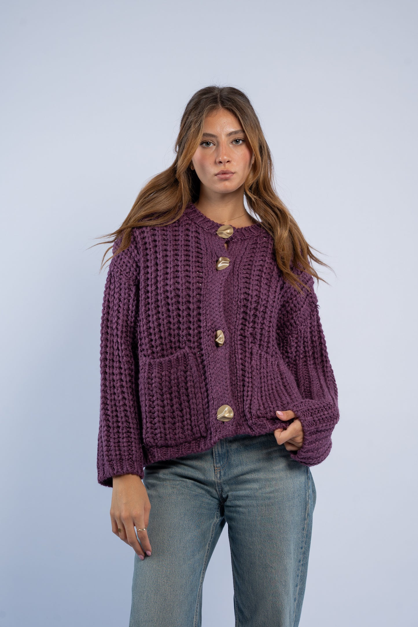Cardigan with gold buttons