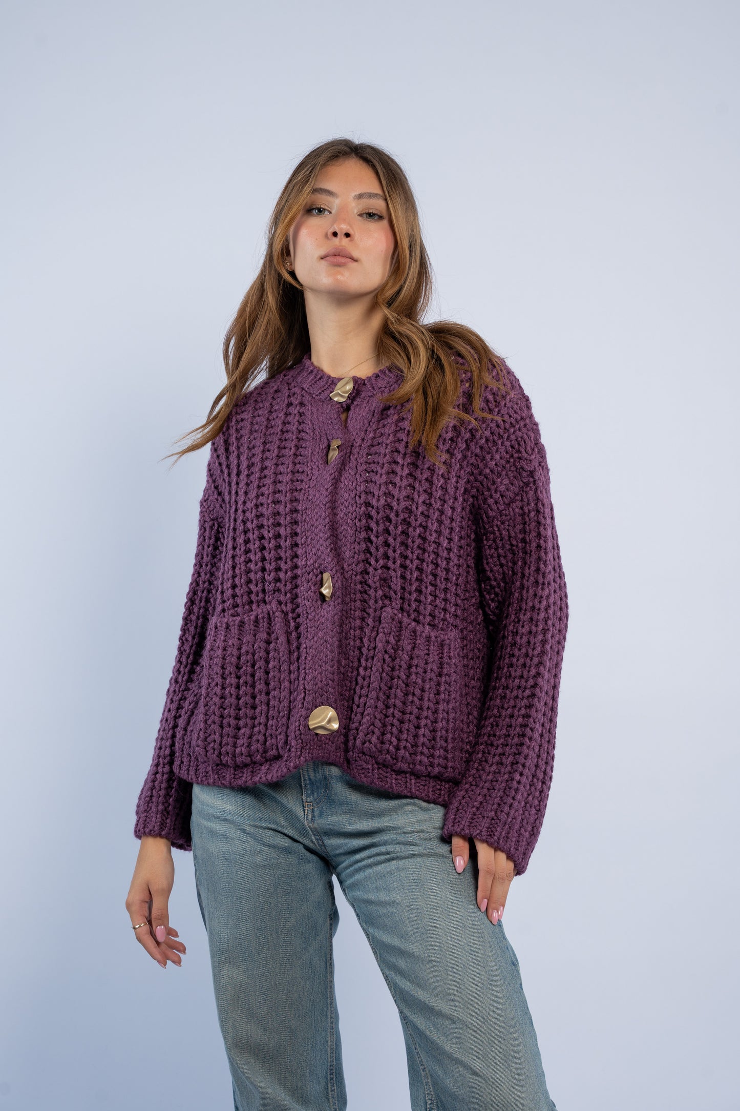 Cardigan with gold buttons
