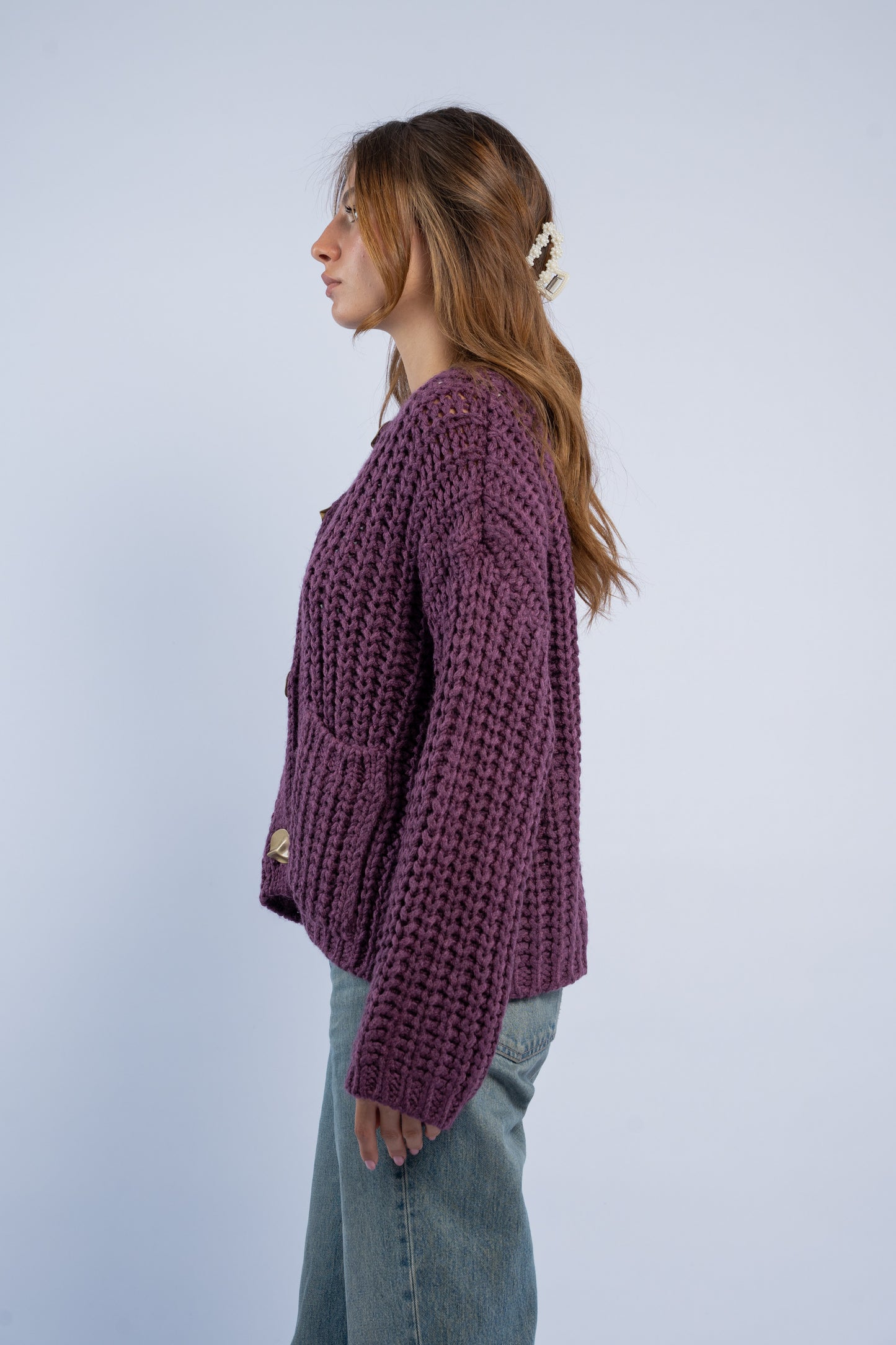 Cardigan with gold buttons