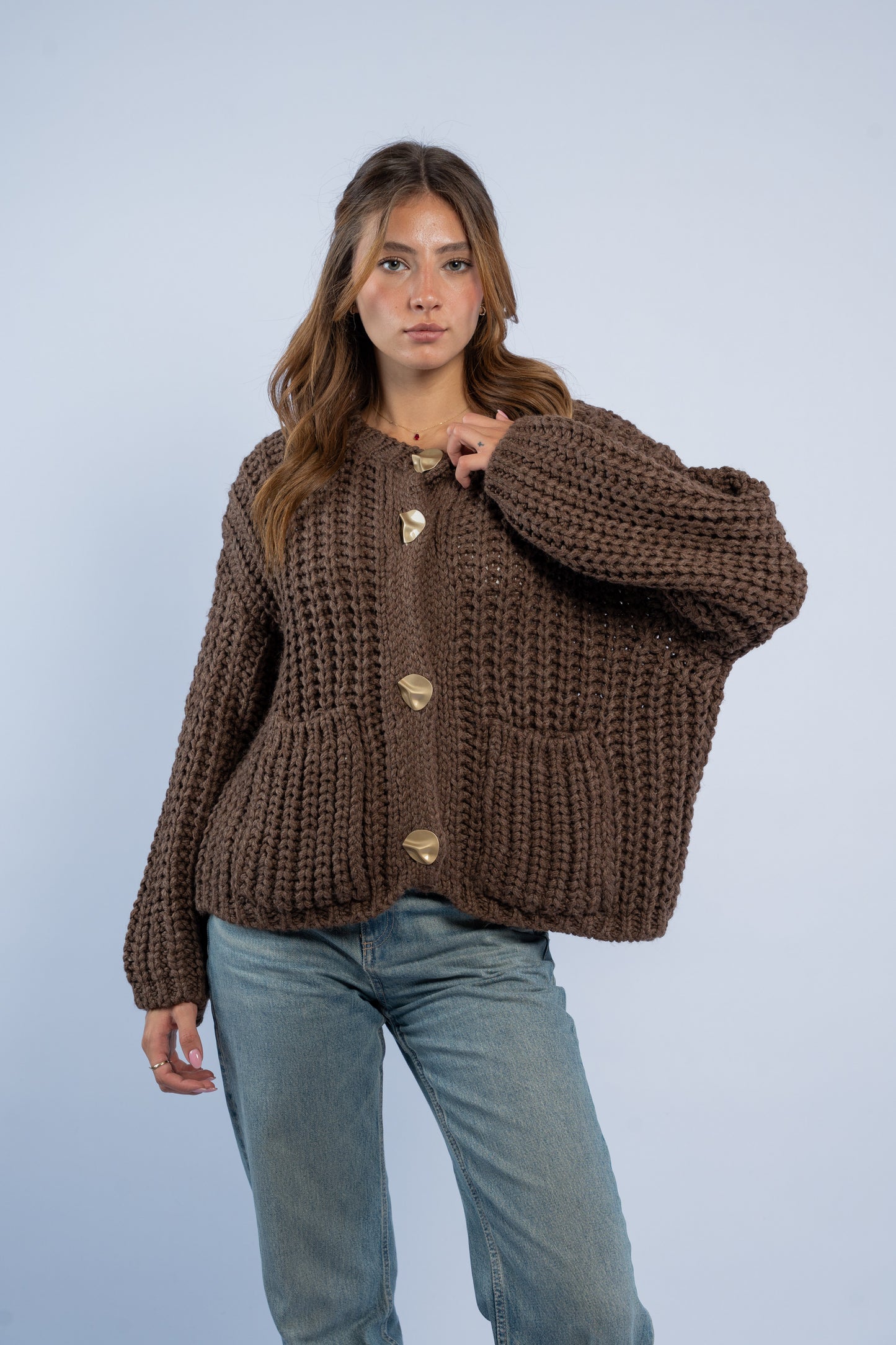 Cardigan with gold buttons